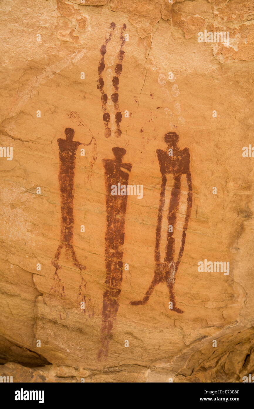 Cavallo selvaggio canyon il pittogramma pannello, barriera stile Canyon, vicino Hanksville, Utah, Stati Uniti d'America, America del Nord Foto Stock