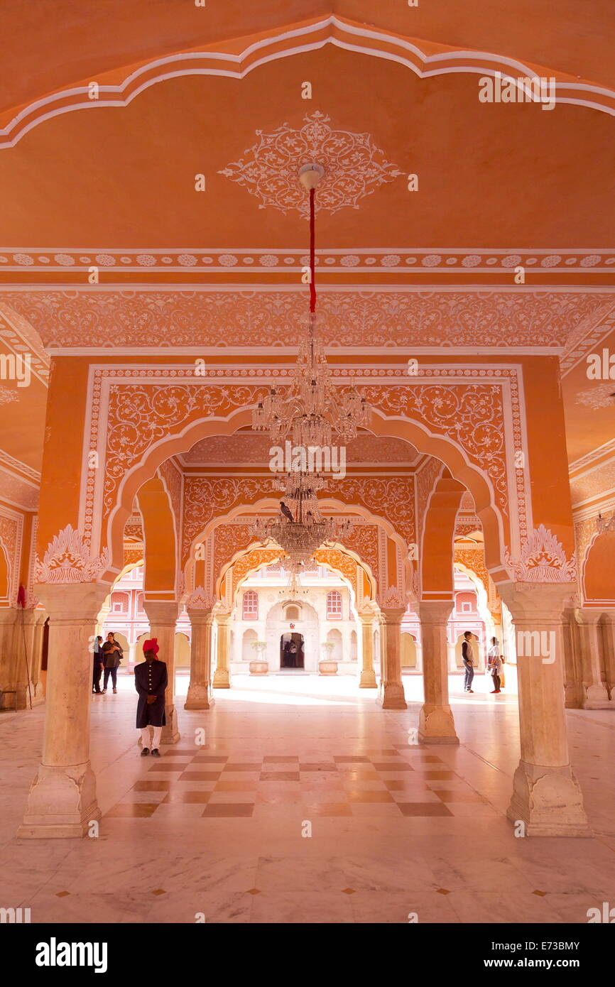 Sala del pubblico (Diwan-e-Khas), City Palace Jaipur, Rajasthan, India, Asia Foto Stock