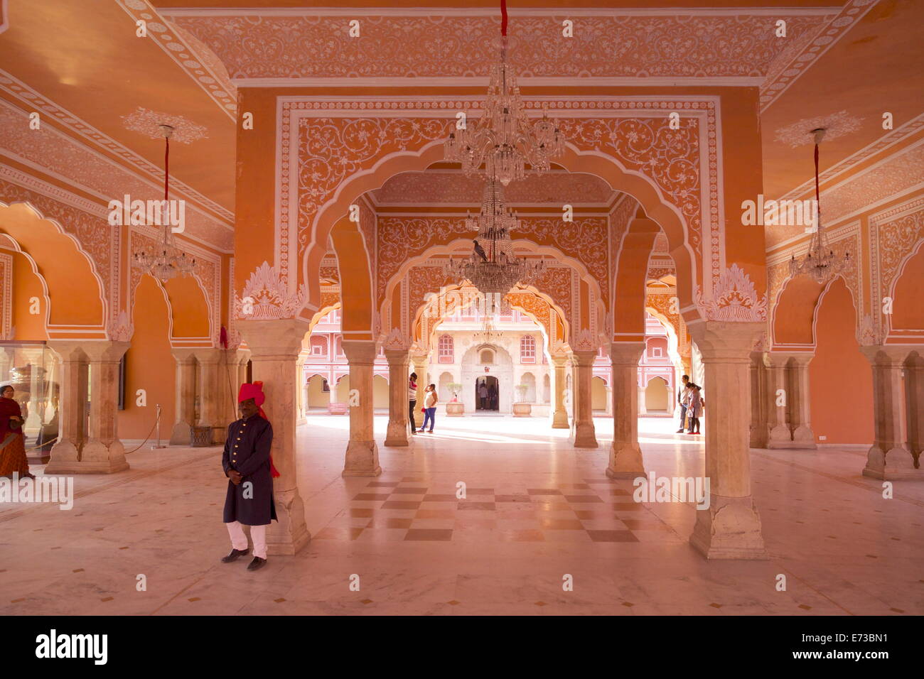 Sala del pubblico (Diwan-e-Khas), City Palace Jaipur, Rajasthan, India, Asia Foto Stock