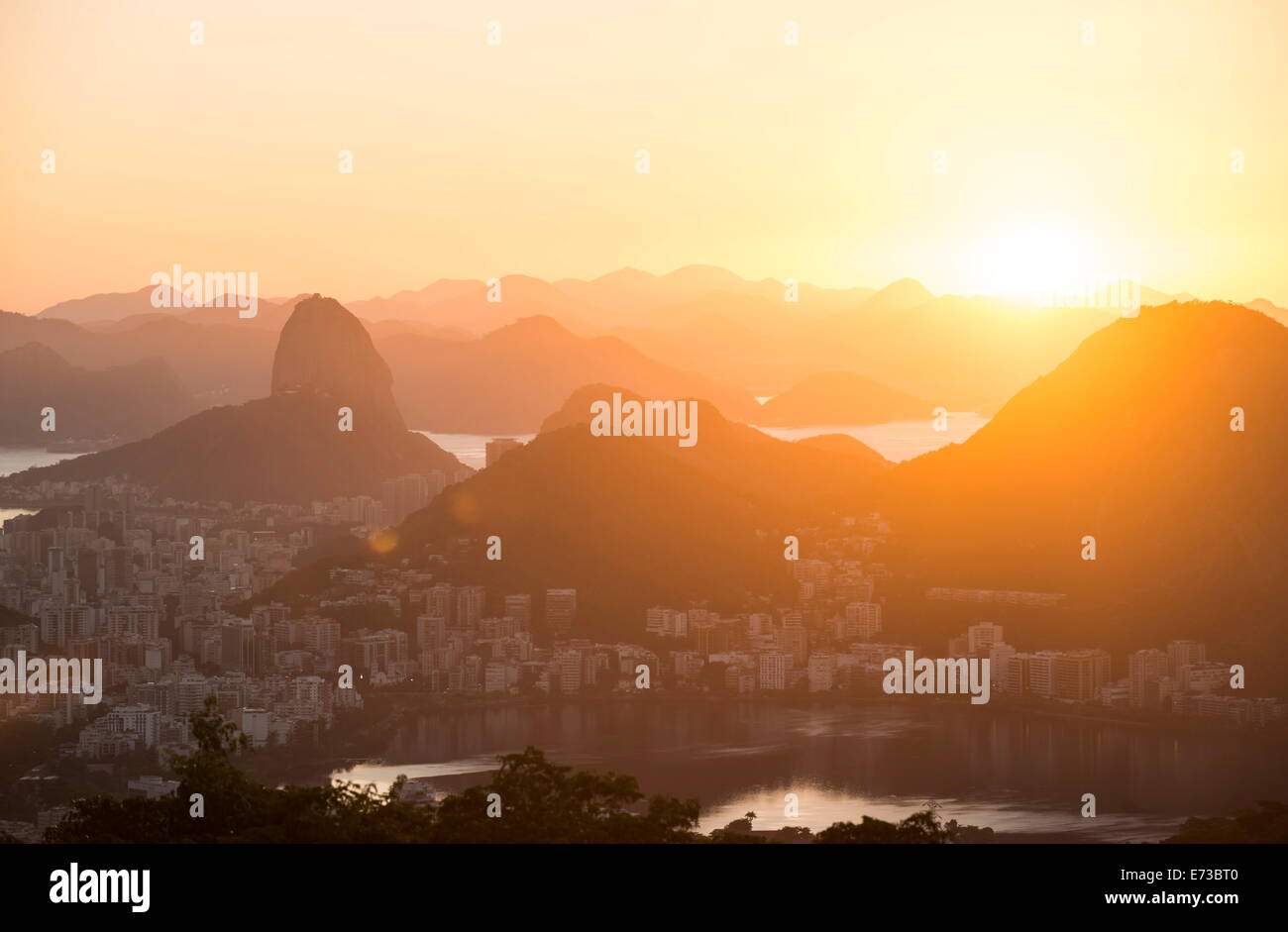 Vista dal cinese Vista all'alba, Rio de Janeiro, Brasile, Sud America Foto Stock