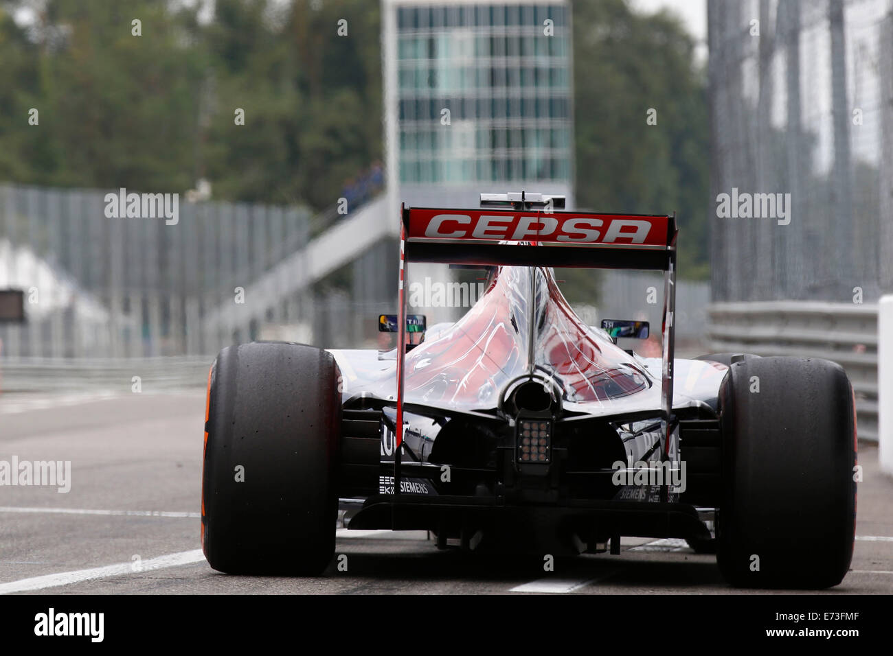 Monza, Italia. 5 Settembre, 2014. Motorsports: FIA Formula One World Championship 2014, il Gran Premio d'italia, #25 Jean-Eric Vergne (FRA, la Scuderia Toro Rosso), Credit: dpa picture alliance/Alamy Live News Foto Stock