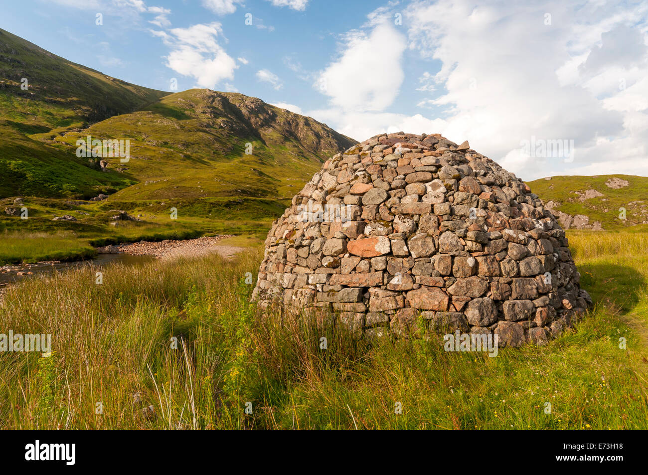 Il tumulo di pietra, Glen Coe, Scotland, Regno Unito Foto Stock