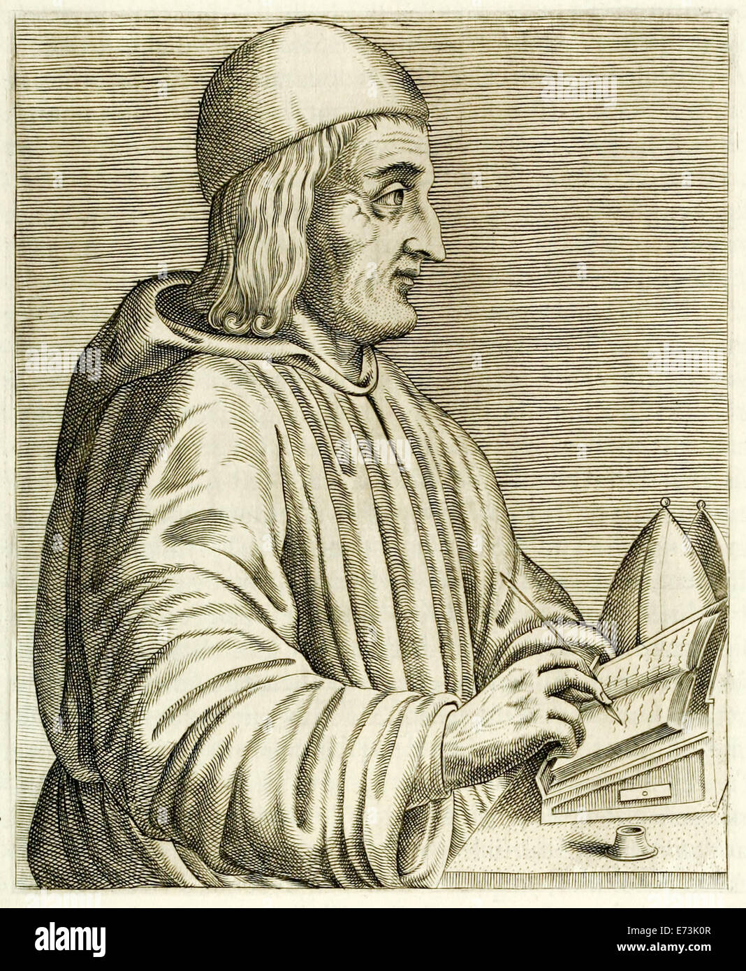 Saint Yves de Chartres (1040-1116) da "Vero ritratti…" da André Thévet pubblicato nel 1584. Vedere la descrizione per maggiori informazioni Foto Stock