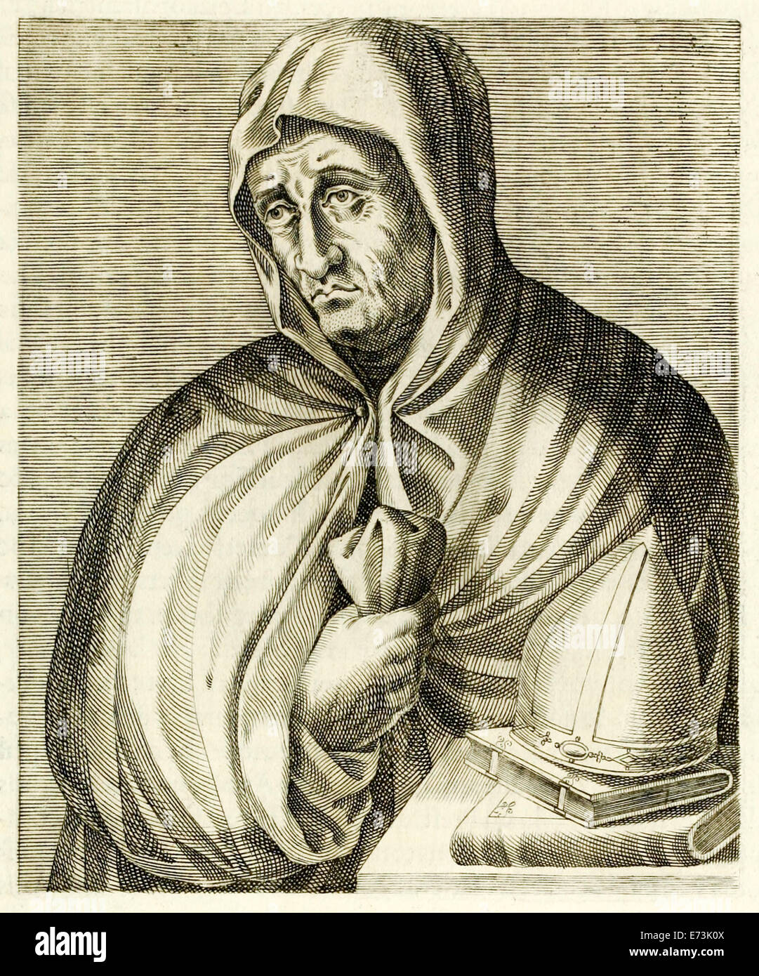 Prosper of Aquitaine (390-455) da "Vero ritratti…" da André Thévet pubblicato nel 1594. Vedere la descrizione per maggiori informazioni. Foto Stock
