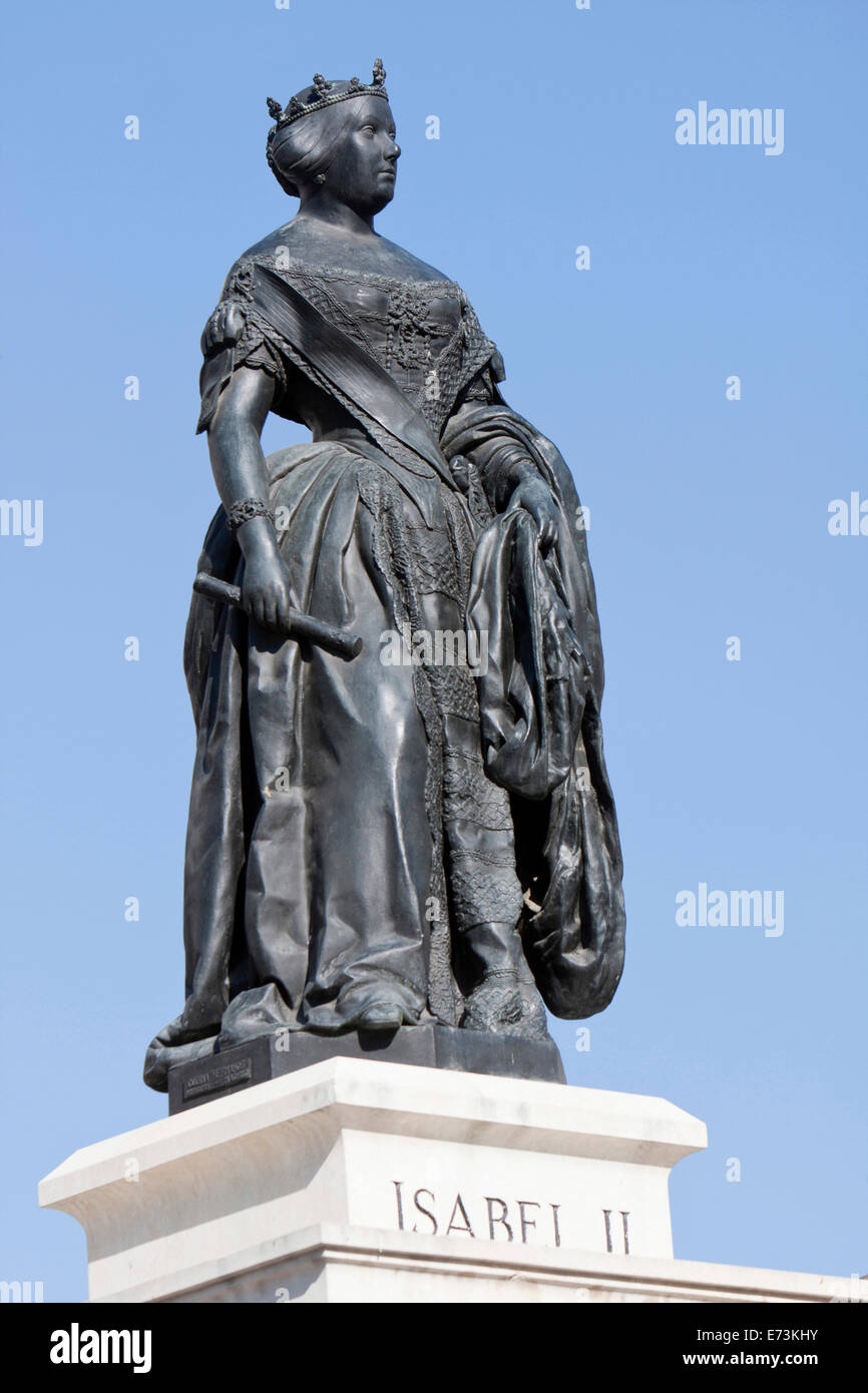 Spagna, Madrid, Statua di Isabel II. Foto Stock