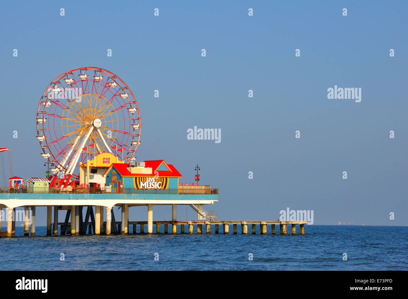 Galveston Island historic piacere Pier, Galveston, Texas, Stati Uniti d'America Foto Stock