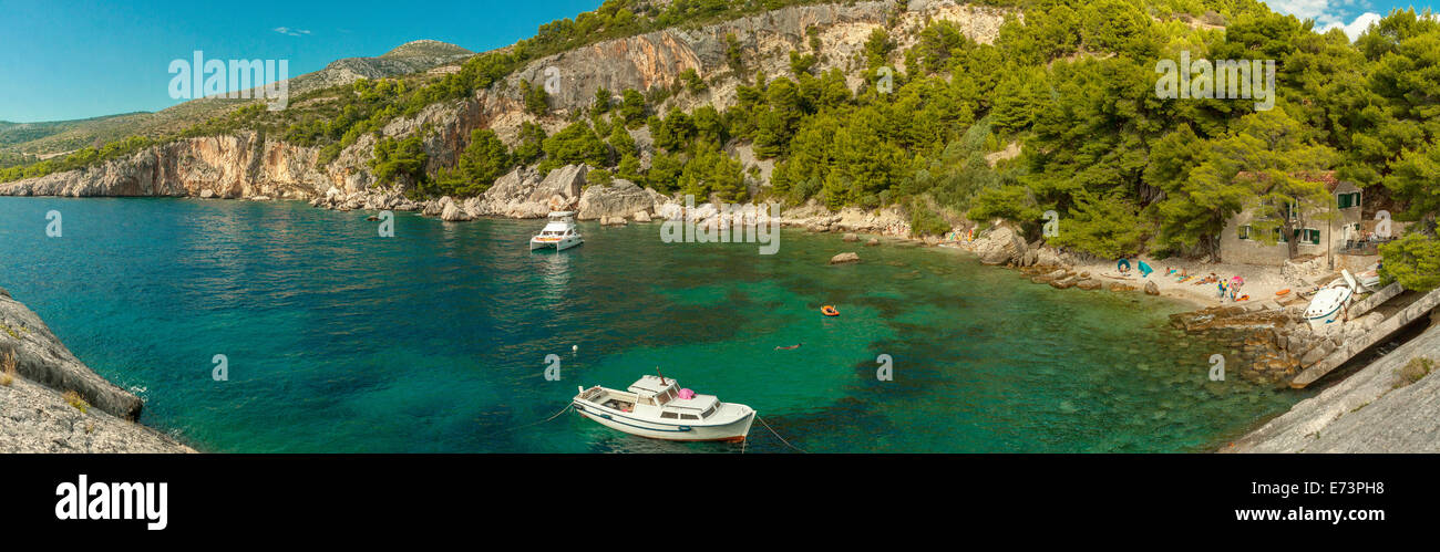 Malo Zarace bay, isola di Hvar, Croazia Foto Stock