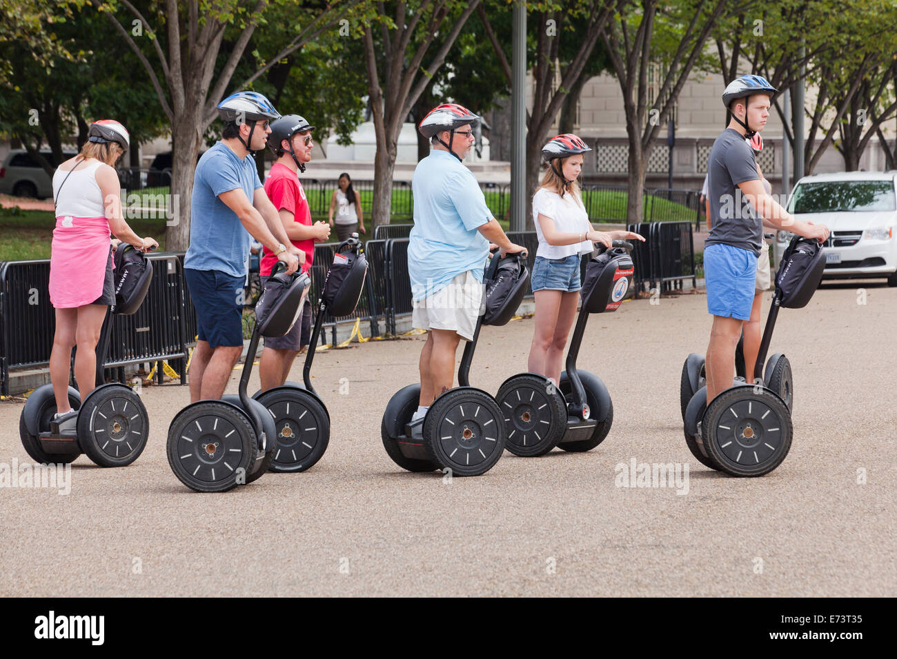 Persone su Segway Tour - Washington DC, Stati Uniti d'America Foto Stock