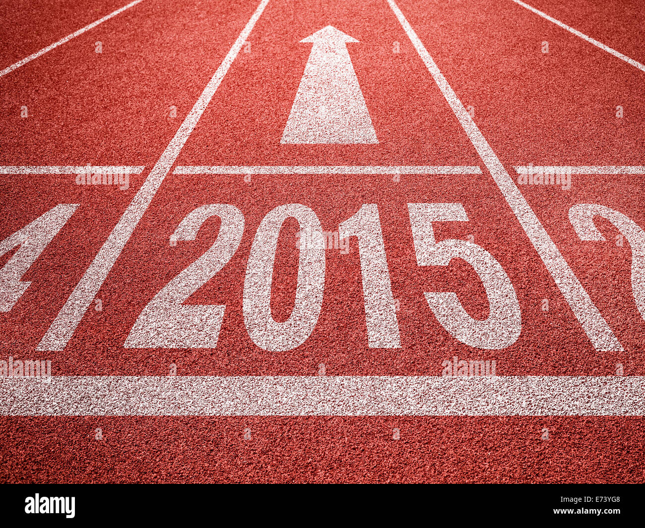 Nuovo anno 2015 diggits sullo sport via con la freccia. Buon inizio per far crescere il business del concetto. Foto Stock
