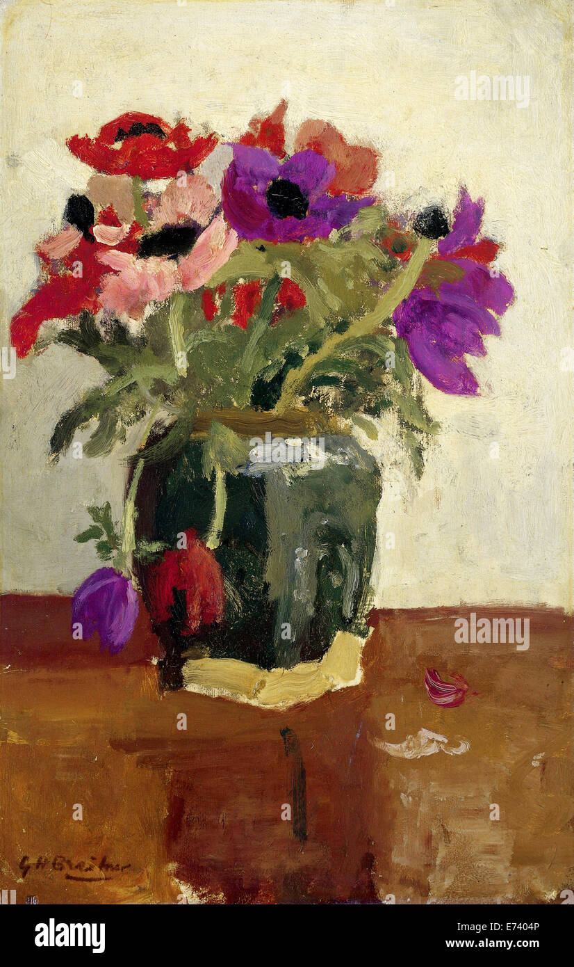 Lo zenzero vaso con anemoni - da George Hendrik Breitner, 1900 - 1923 Foto Stock