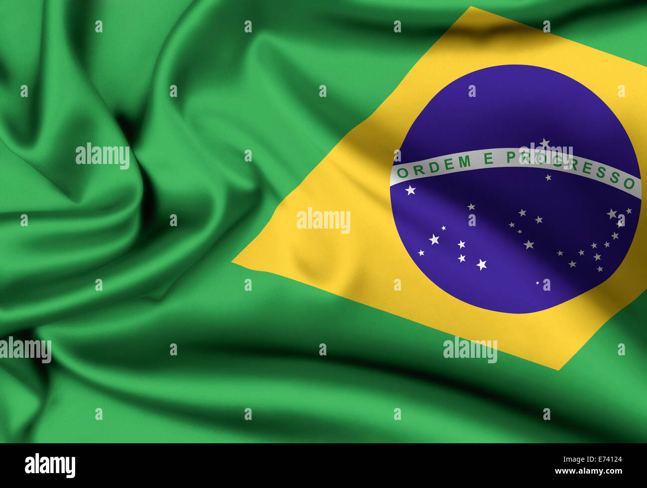Bandiera del Brasile lo sfondo Foto Stock