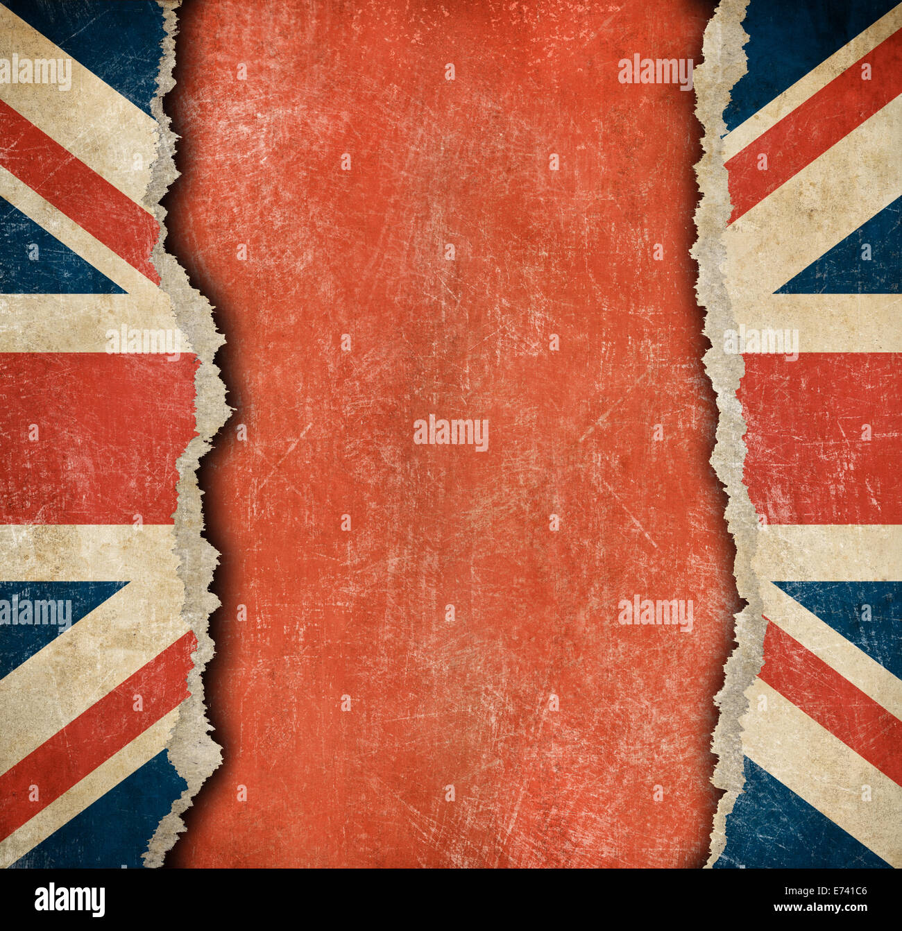 Grunge bandiera britannica sulla carta strappata Foto Stock