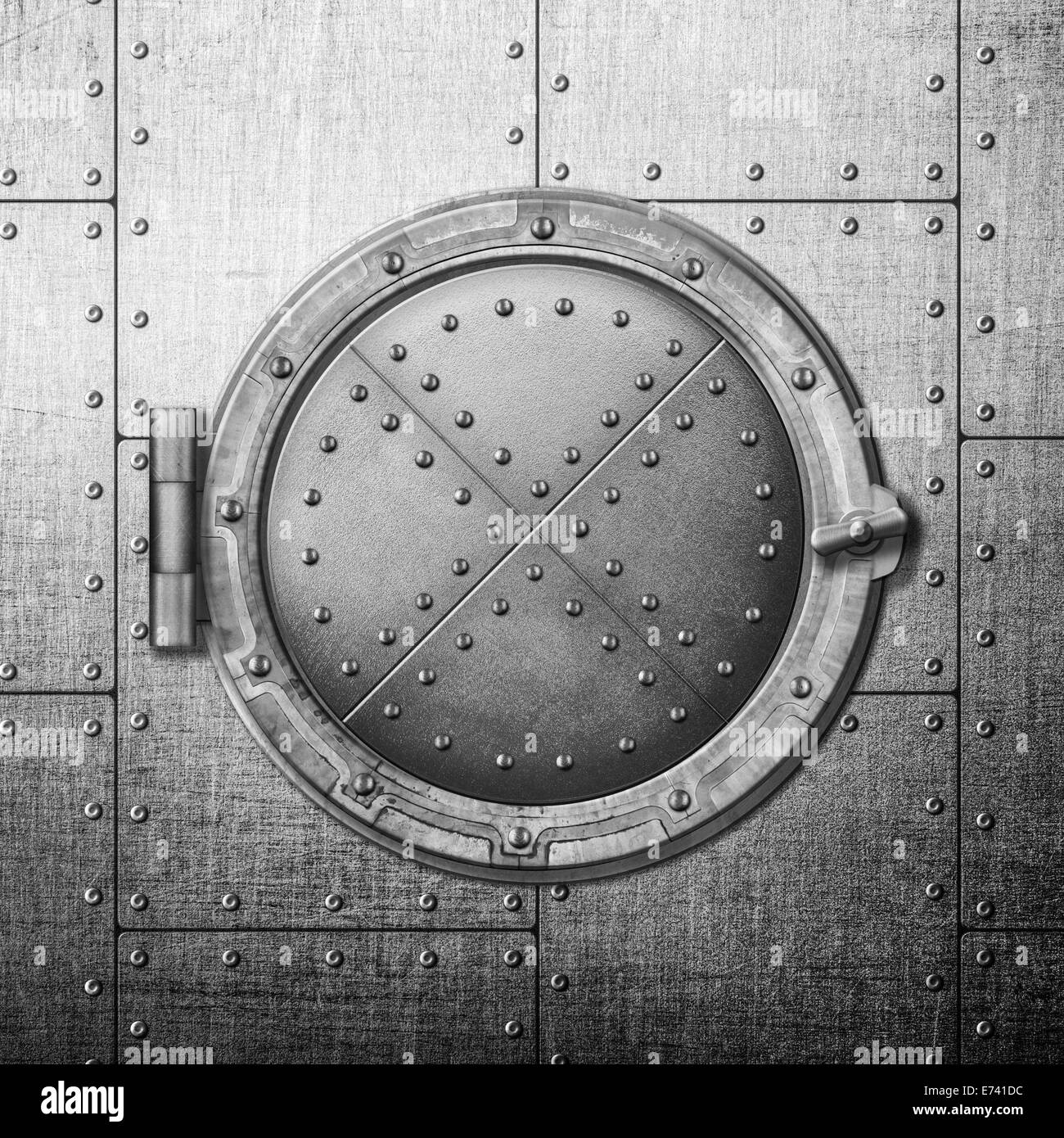 Cassaforte in metallo illustrazione della porta Foto Stock