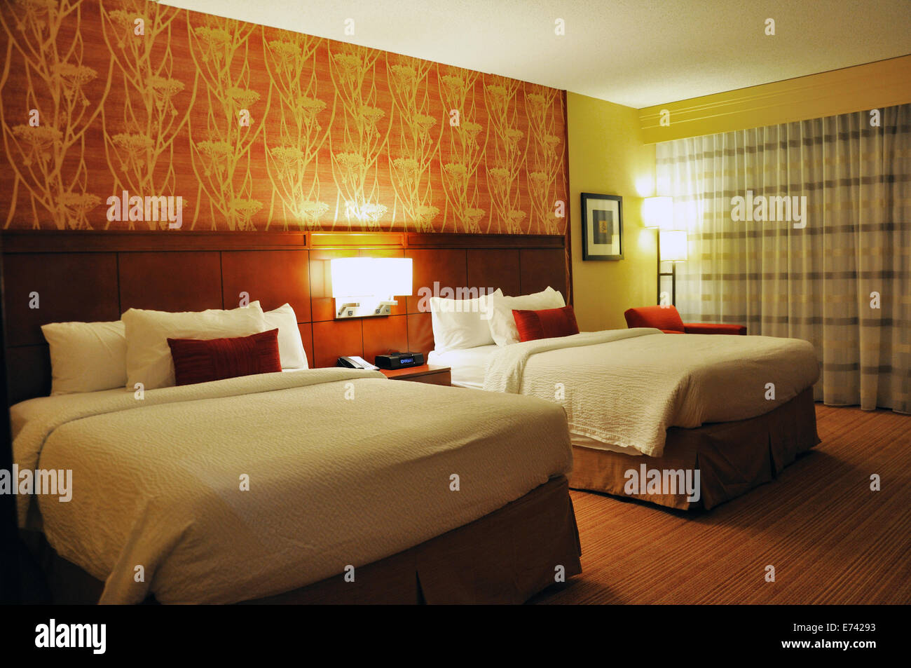 Courtyard by Marriott hotel room Foto Stock