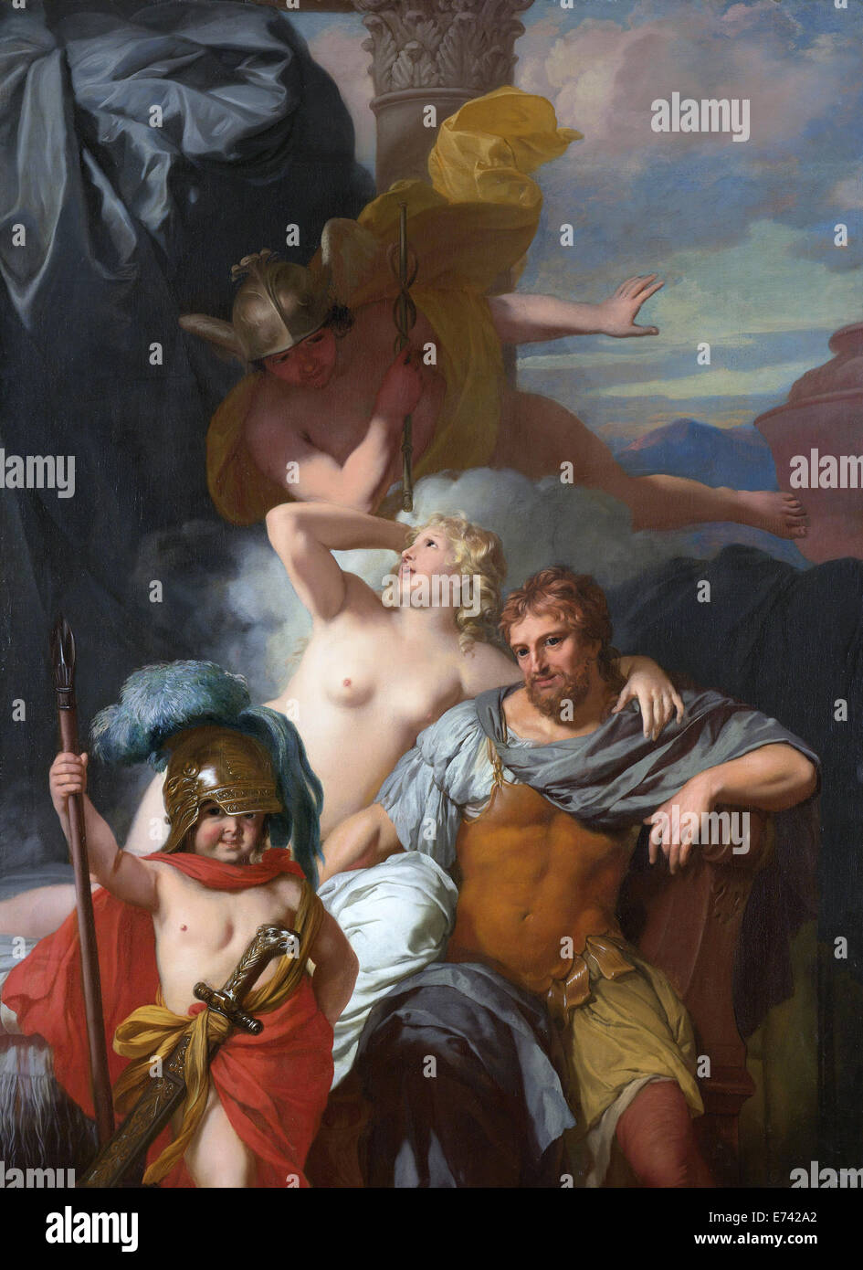 Ordinazione di mercurio Calypso per rilasciare Odysseus - da Gerard de Lairesse, 1680 Foto Stock