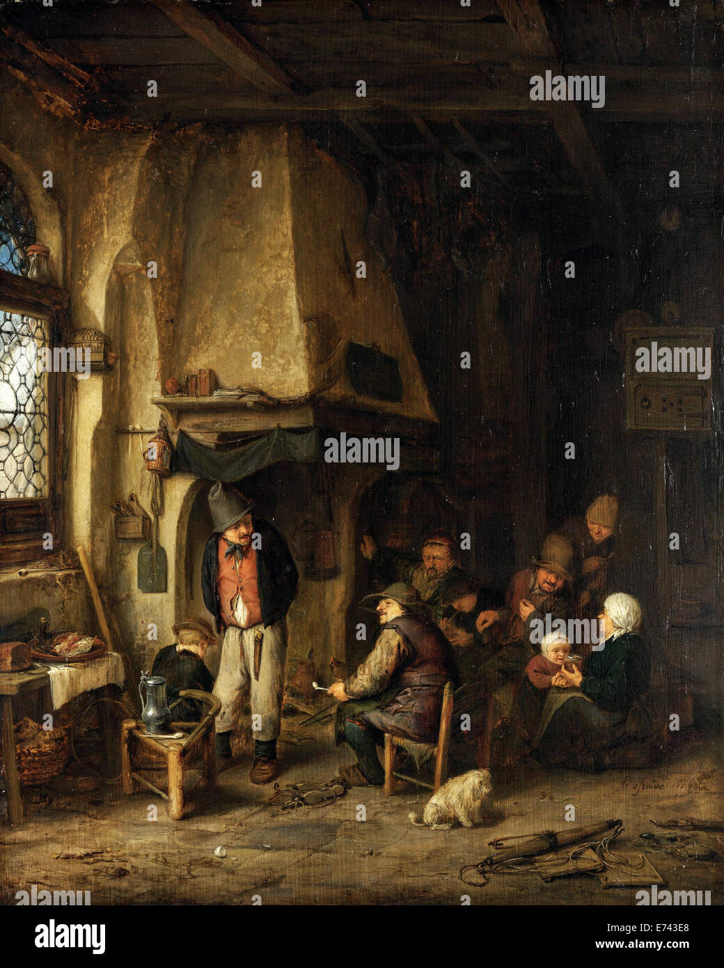 I contadini in un interno - da Adriaen van Ostade, 1650 Foto Stock