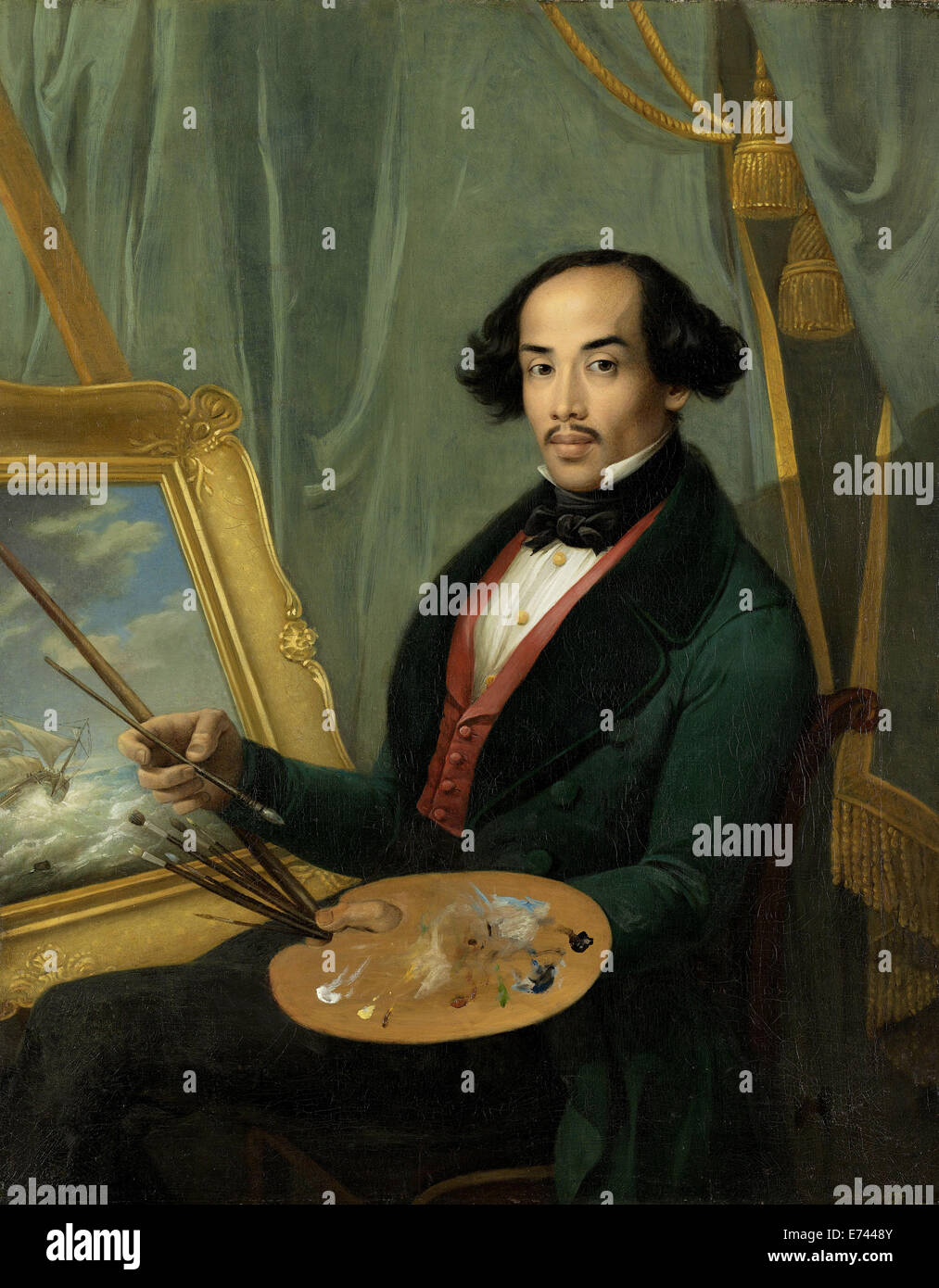 Ritratto di Raden Syarif Bustaman Saleh - da Friedrich Carl Albert Schreuel, 1840 Foto Stock