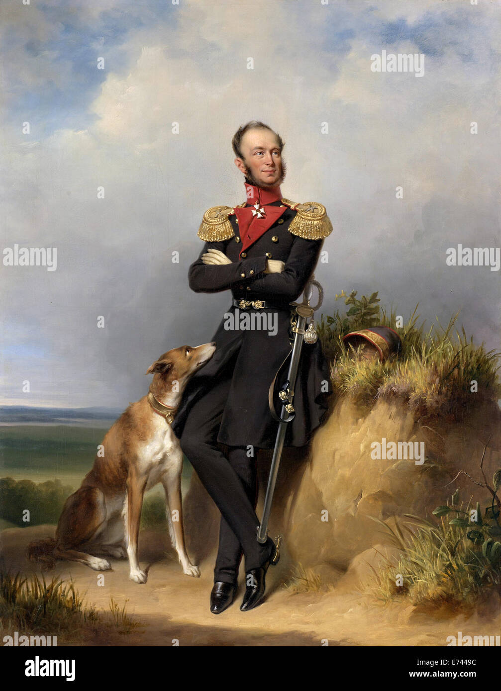 Ritratto di Guglielmo II, re dei Paesi Bassi - da Jan Adam Kruseman, 1839 Foto Stock