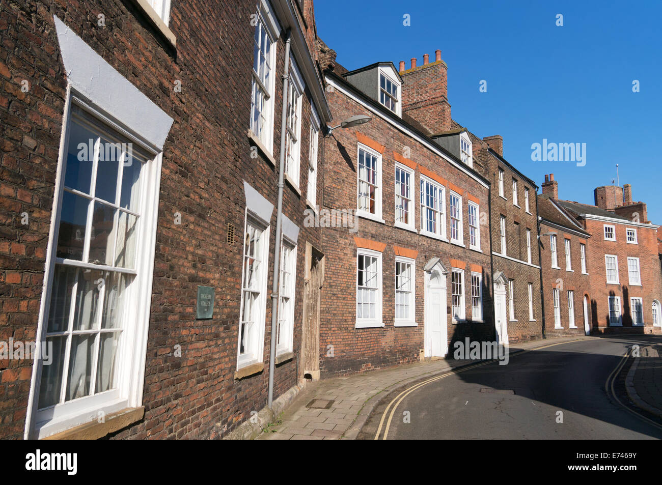 Edifici storici in King Street, Città vecchia, Kings Lynn, Norfolk, Inghilterra, Regno Unito Foto Stock