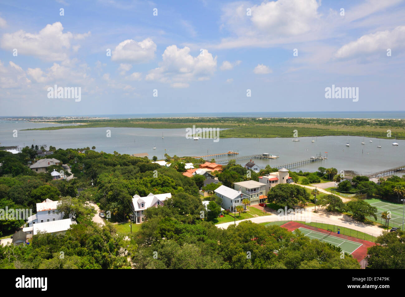 Vista aerea di sant'Agostino ingresso, Florida, Stati Uniti d'America Foto Stock