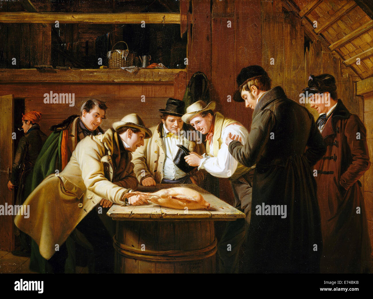 La Lotteria Raffling per l'oca - da William Sidney Mount, 1837 Foto Stock