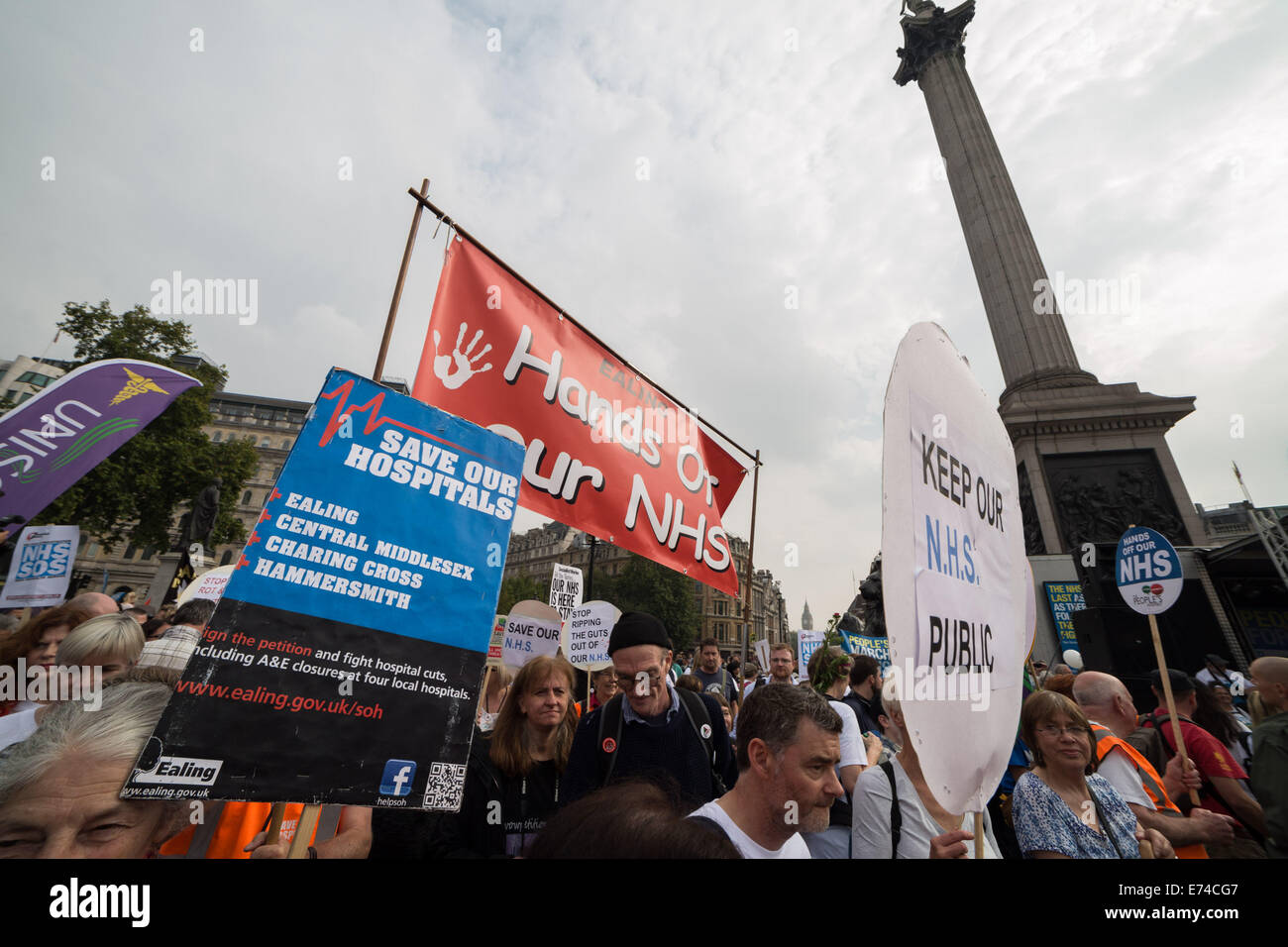 Londra, Regno Unito. Il 6 settembre, 2014. Salvare la nostra protesta NHS e Rally 2014 Credit: Guy Corbishley/Alamy Live News Foto Stock