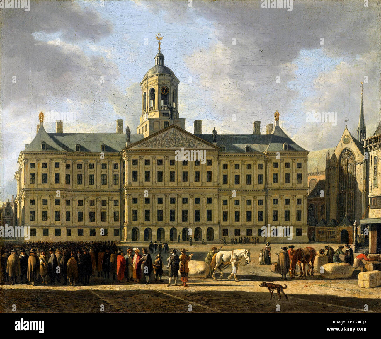 Il Municipio in piazza Dam, Amsterdam - da Gerrit Adriaensz. Berckheyde, 1672 Foto Stock