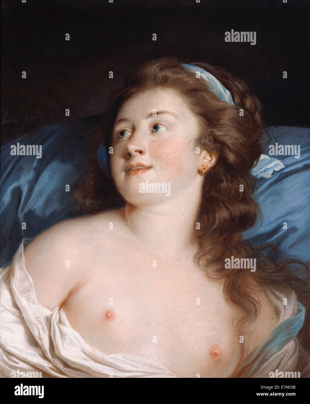 Testa di una giovane donna; Adélaïde Labille-Guiard, francese, 1749 - 1803; 1779; pastello su carta; senza cornice: 54,6 x 44,5 cm (21 1/2 x 1 Foto Stock