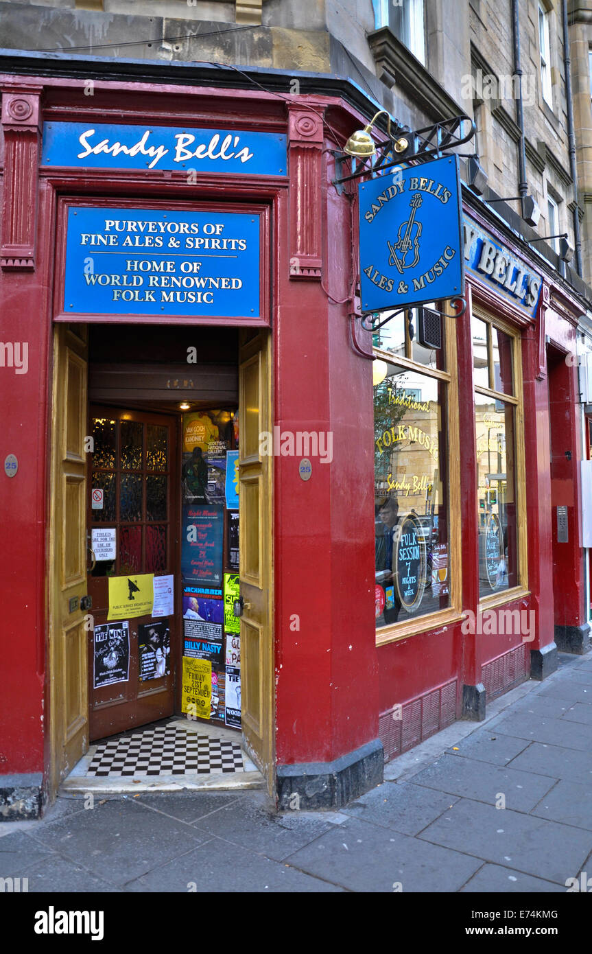 Sandy bell's pub e music venue in Edimburgo, Scozia Foto Stock