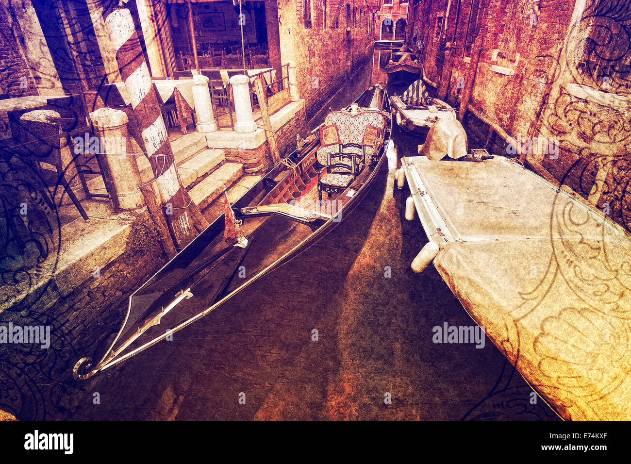 Gondola in stile retrò Foto Stock