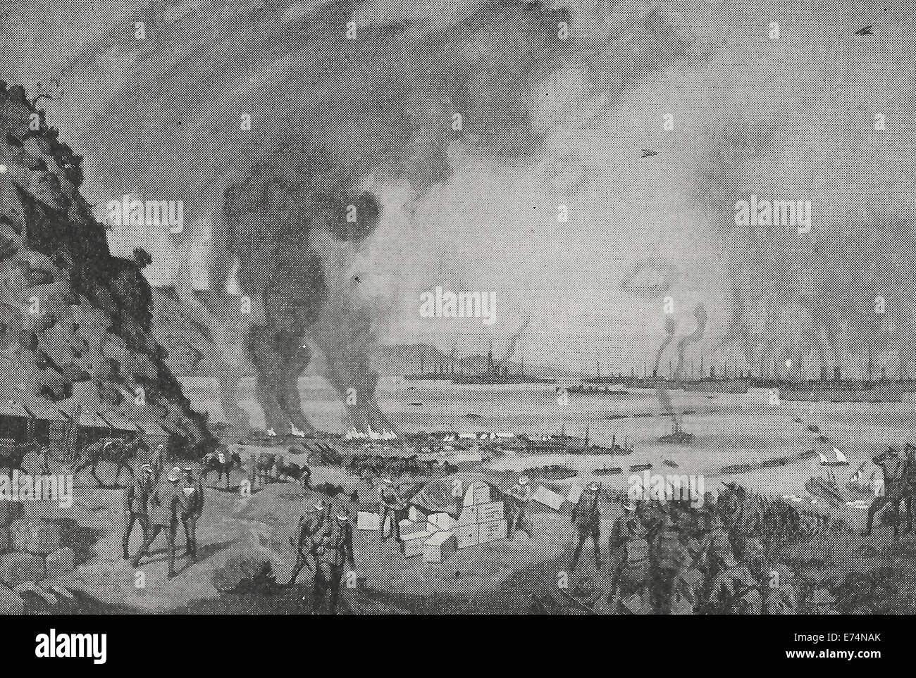 La campagna di Gallipoli, noto anche come la campagna dei Dardanelli, la battaglia di Gallipoli o la Battaglia di Çanakkale (turco: Çanakkale Savaşı), è stata una campagna della I Guerra Mondiale che ha avuto luogo sulla penisola di Gallipoli[6] nell'impero ottomano tra il 25 aprile 1915 e il 9 gennaio 1916. Foto Stock