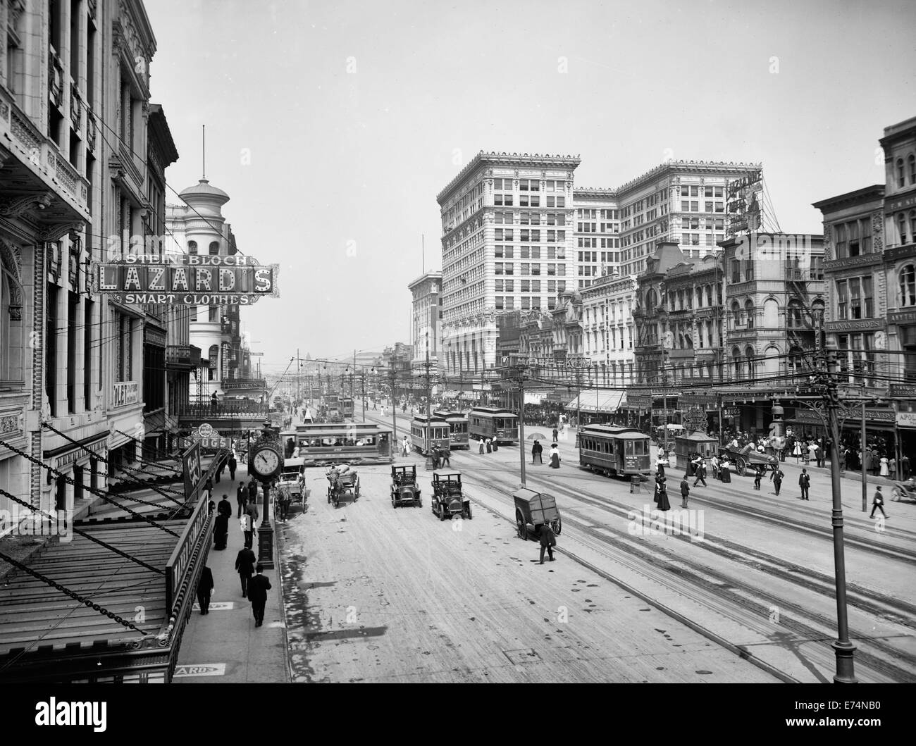 Canal Street, New Orleans, Louisiana, circa 1910 Foto Stock