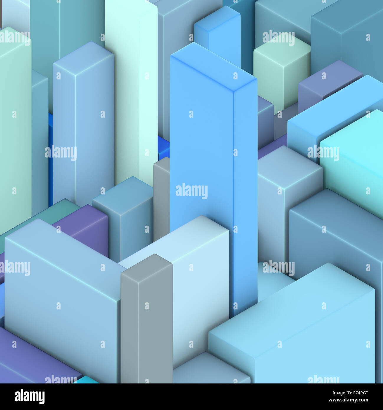 3d più astratto blu rettangolare sullo sfondo del modello Foto Stock