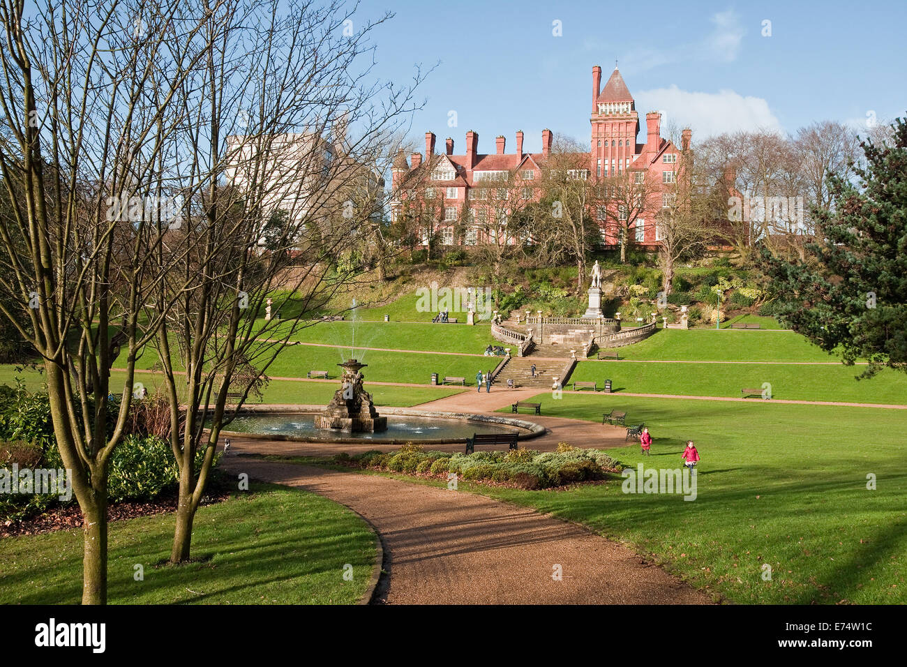 Miller Park, Preston, Lancashire, su un luminoso chiaro giorno di primavera Foto Stock