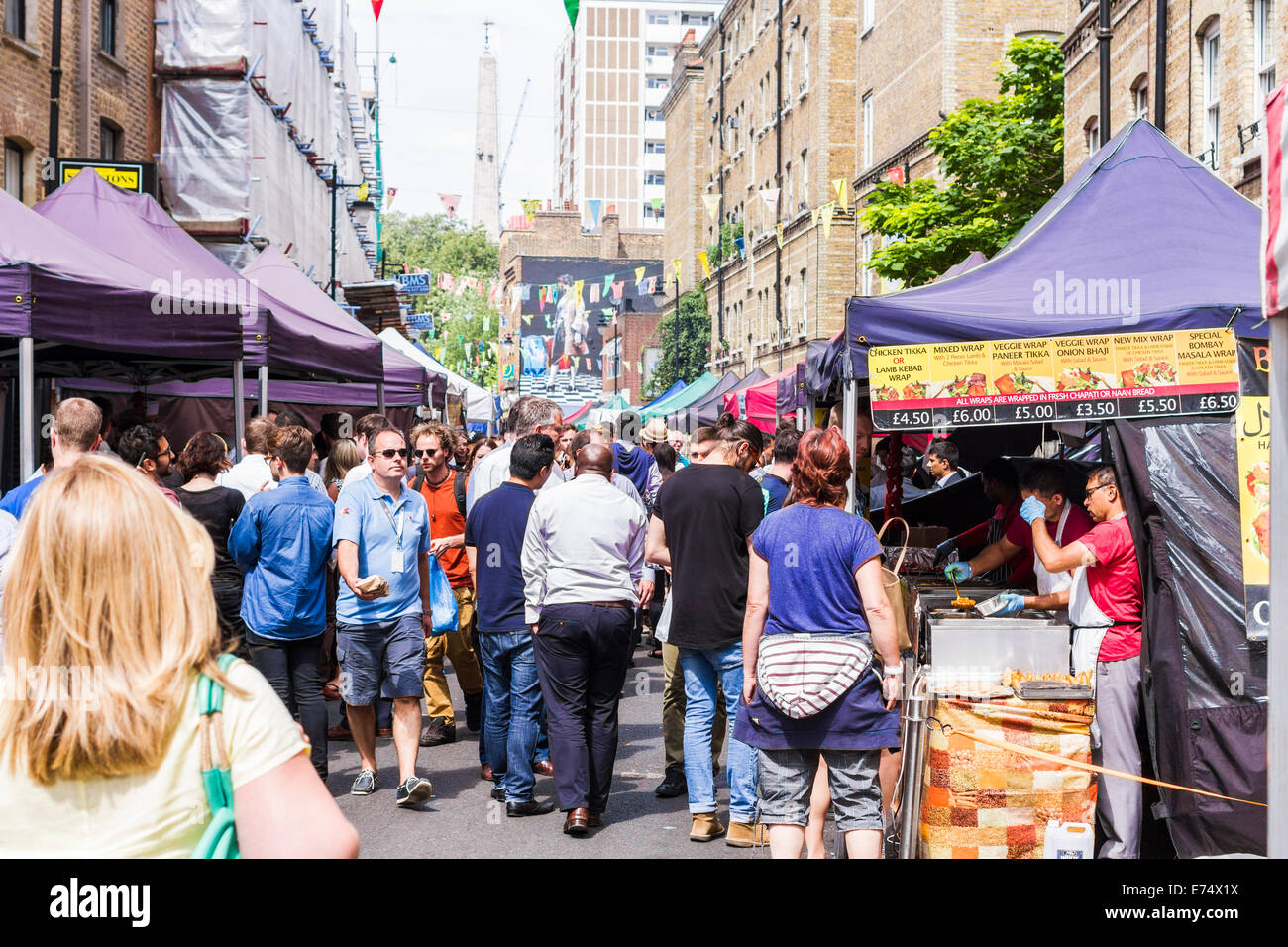 Whitecross street market alimentare - Londra Foto Stock