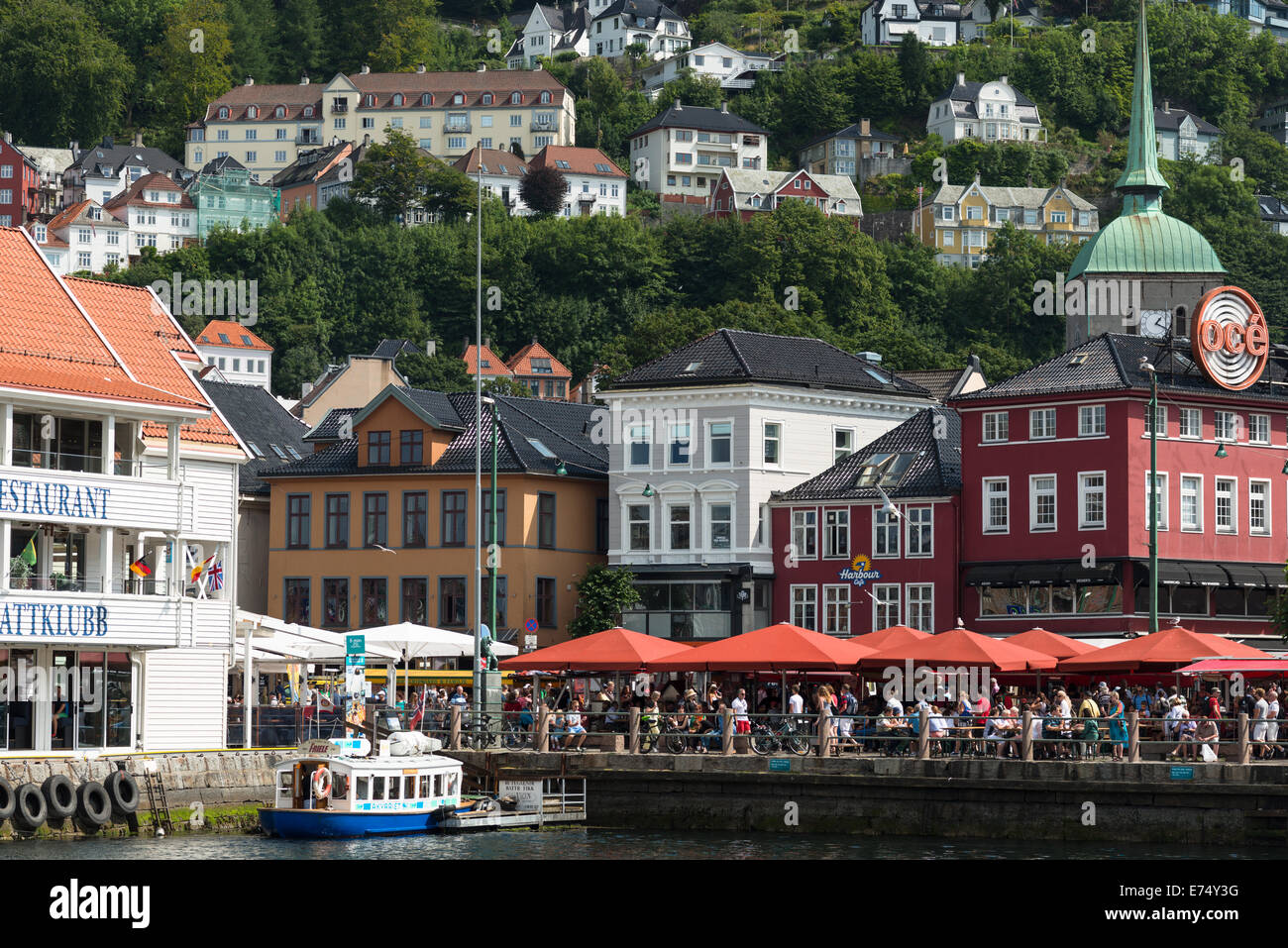 Mercato del Pesce di Bergen, Norvegia, in Scandinavia. Foto Stock