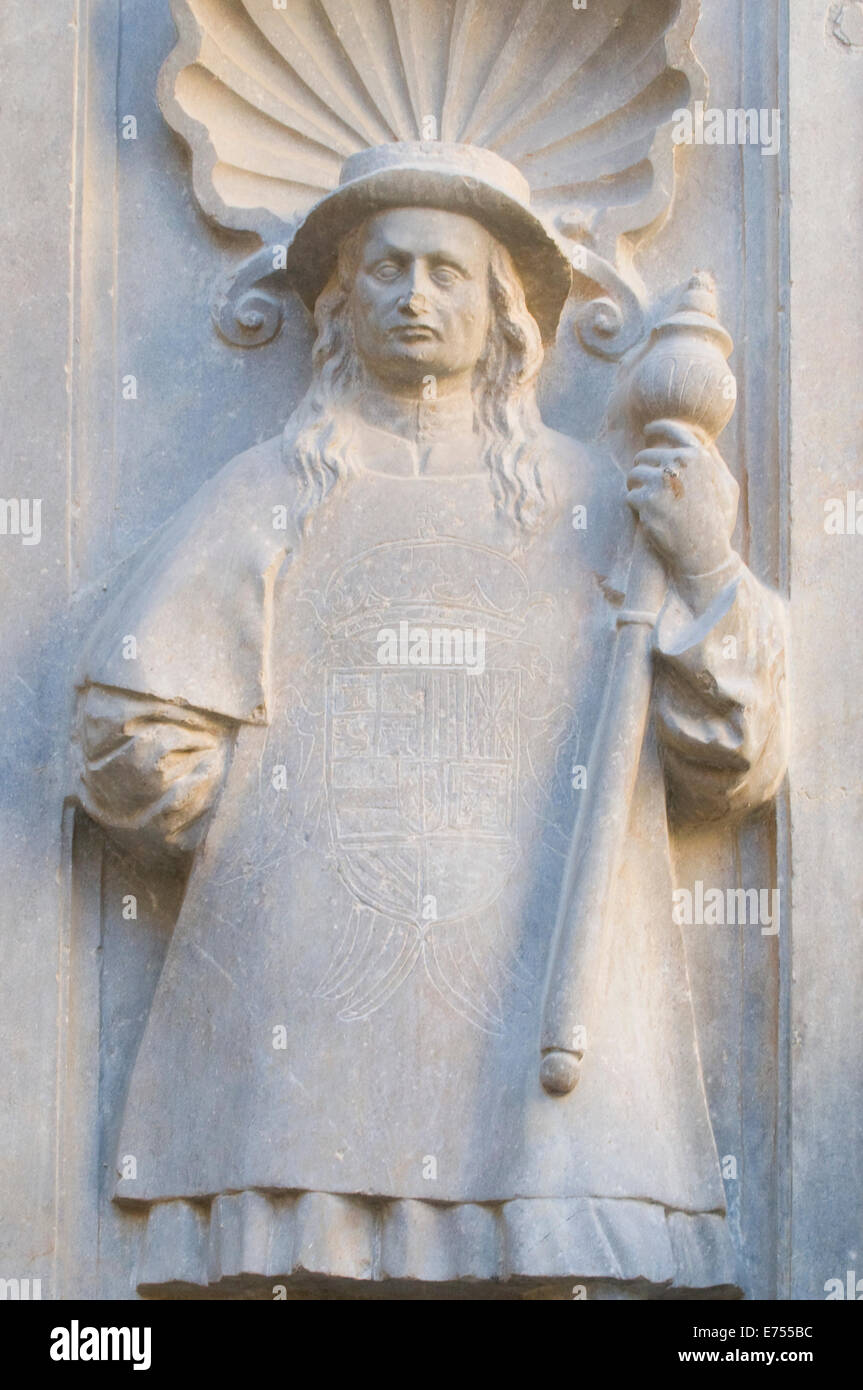 La Cattedrale di Granada è situato nel centro della zona musulmana e risale al 1523. La scultura Foto Stock