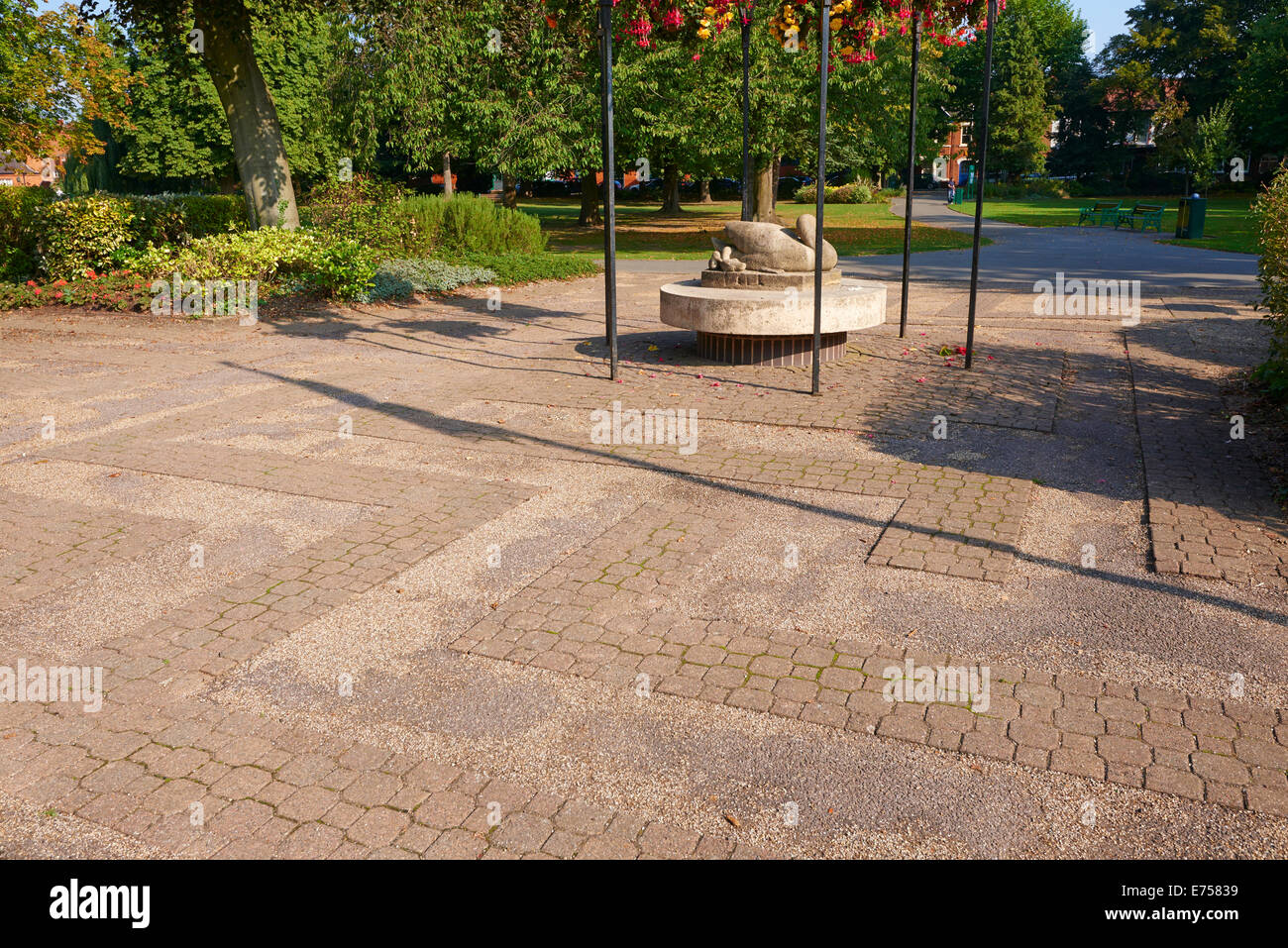 Swan labirinto entro il Queen's Park Loughborough LEICESTERSHIRE REGNO UNITO Foto Stock