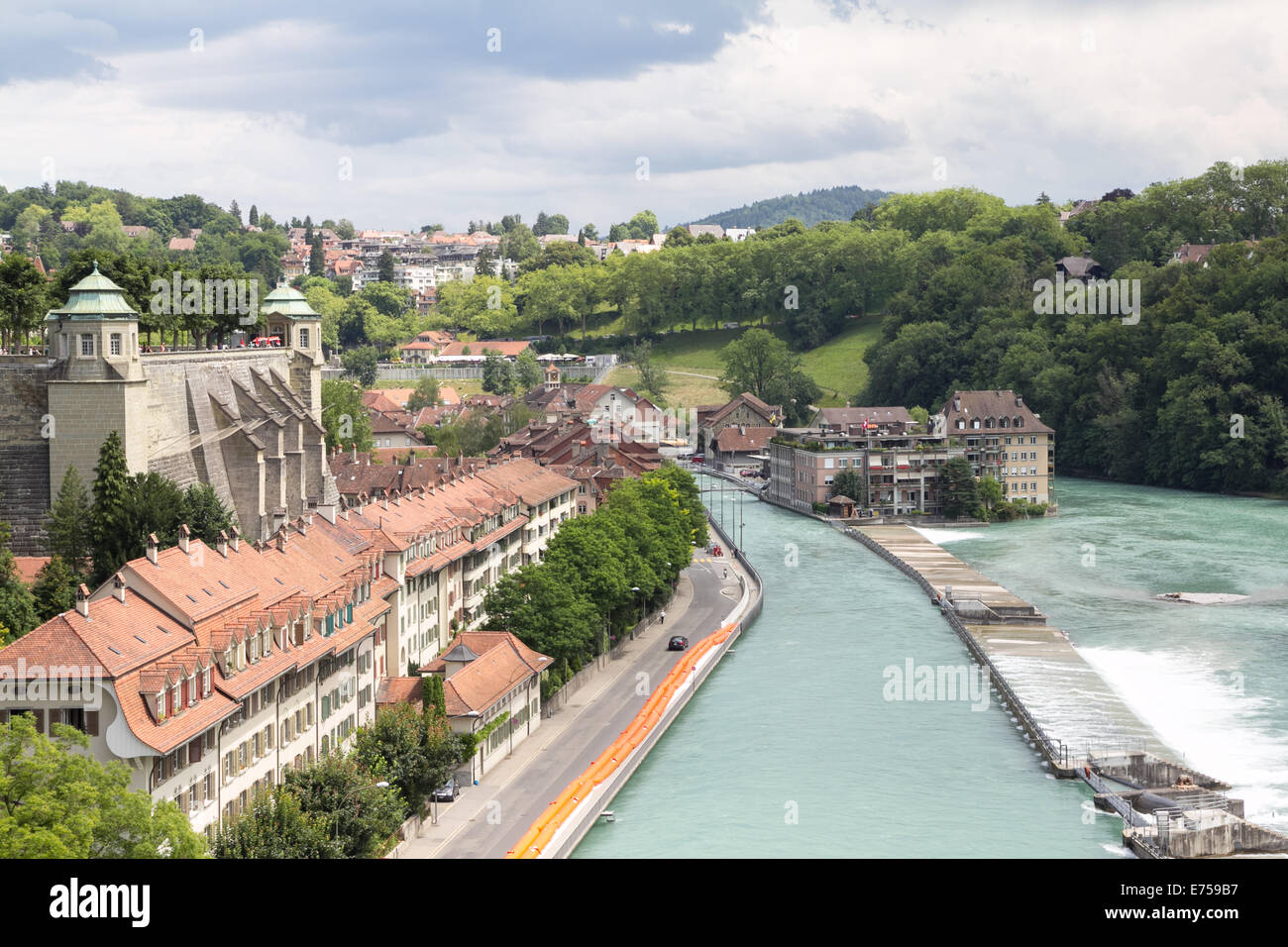 Vista sulla città capitale della Svizzera e del fiume Aare. Foto Stock