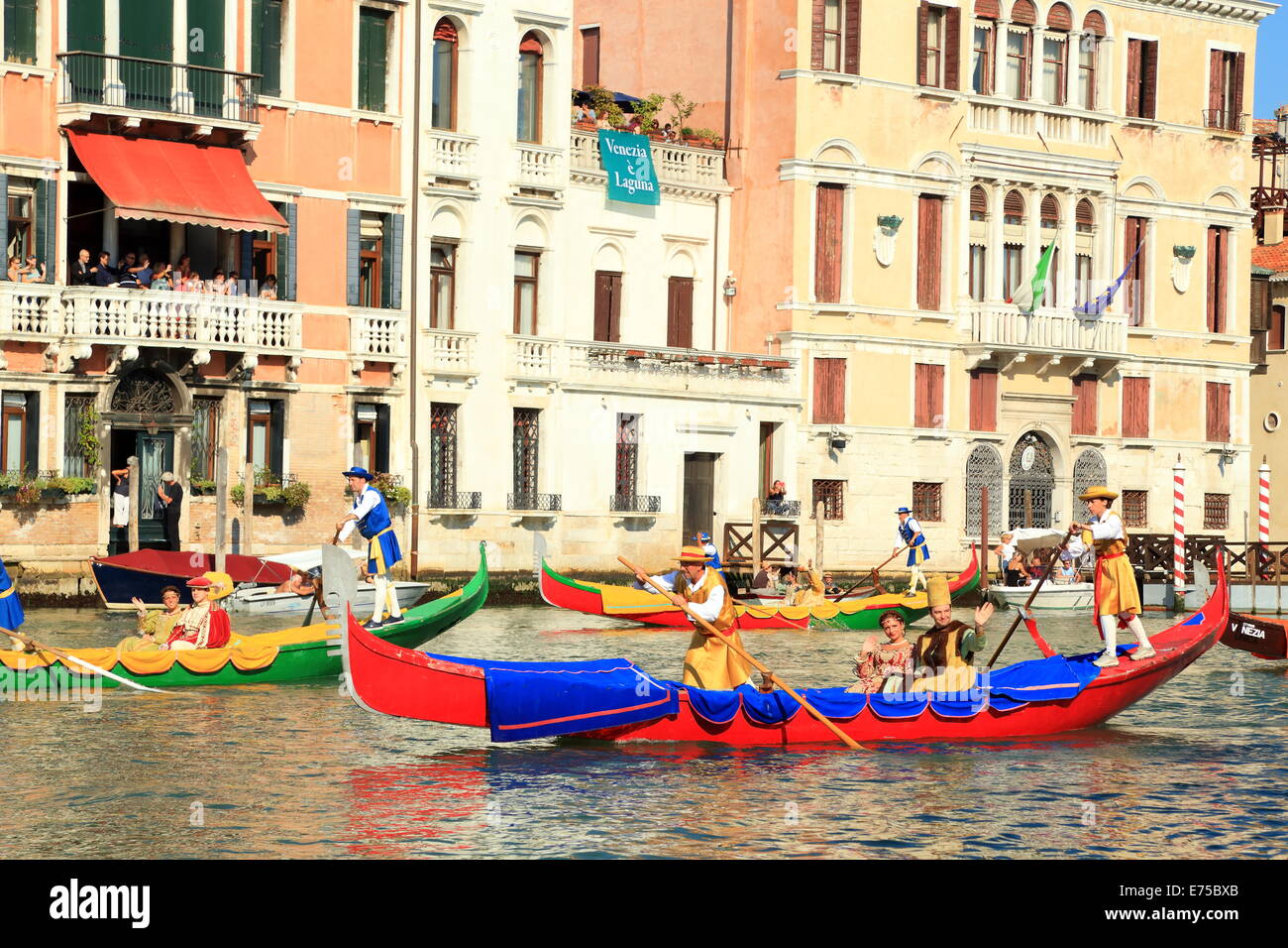 Venezia, Italia. Il 7 settembre, 2014. Regata Storica di Venezia Foto Stock