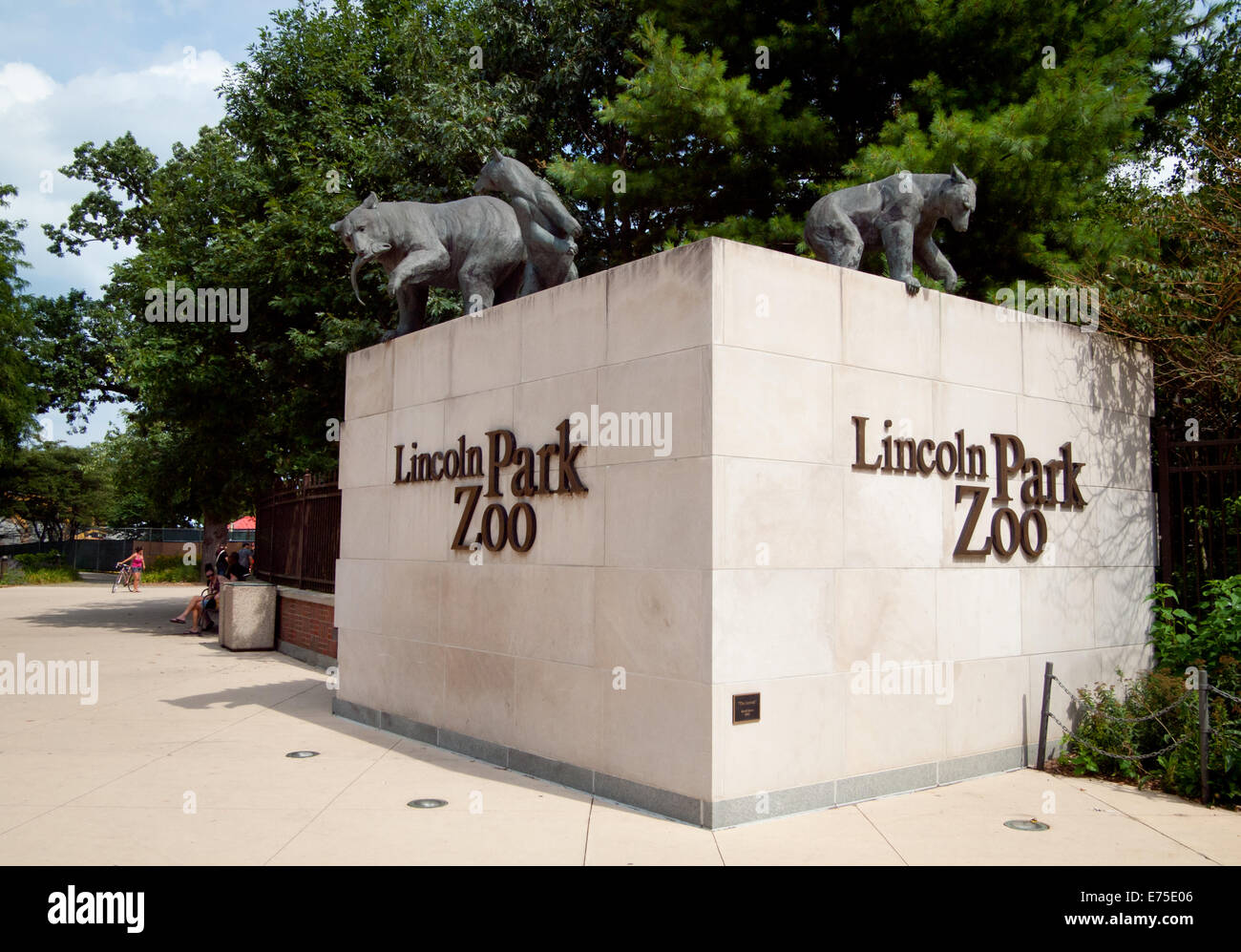 L'ingresso anteriore del Lincoln Park Zoo di Chicago, Illinois. Foto Stock