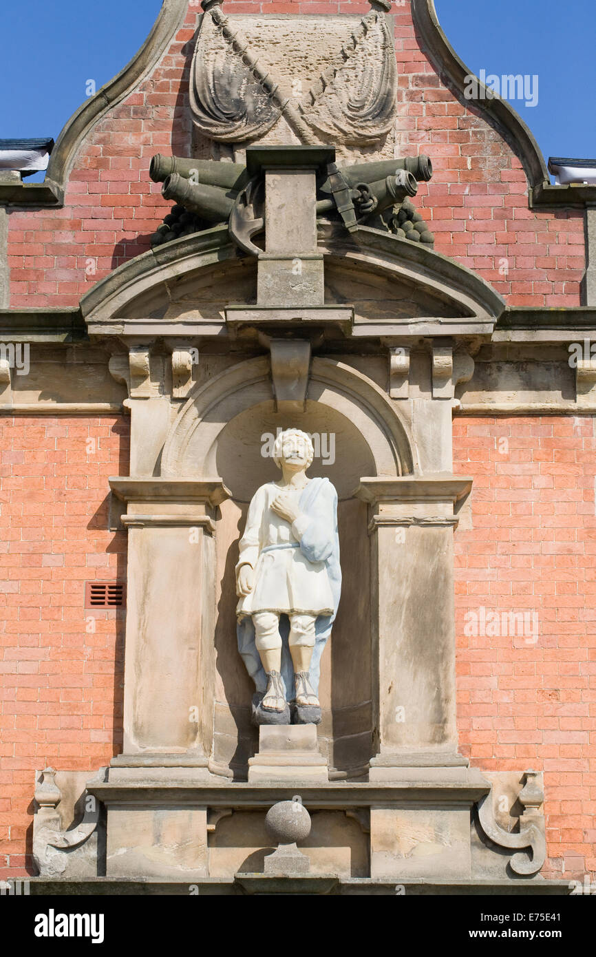 Statua del Whitby Merchant Seamen's Hospital case. Foto Stock