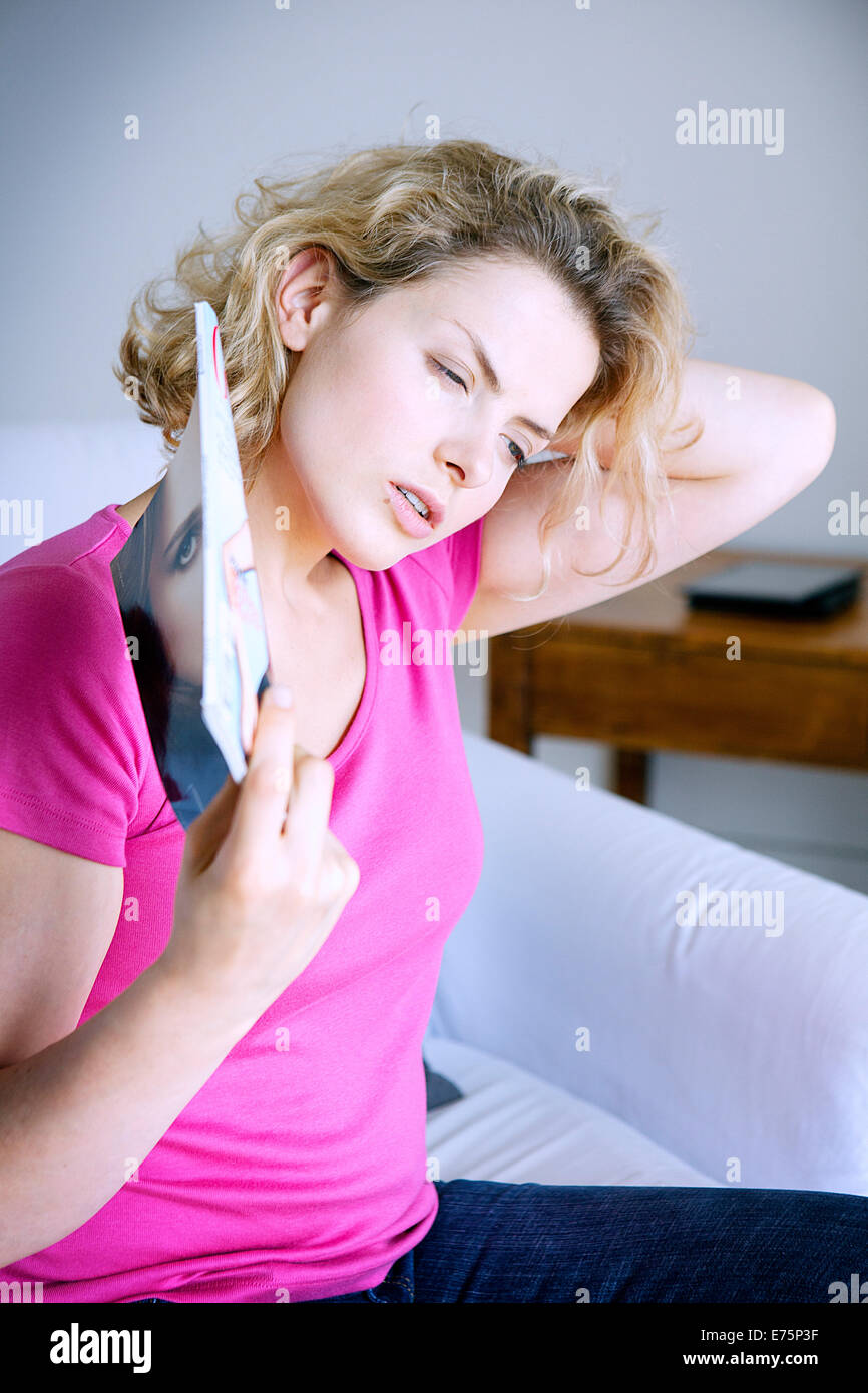 Clima caldo, donna Foto Stock