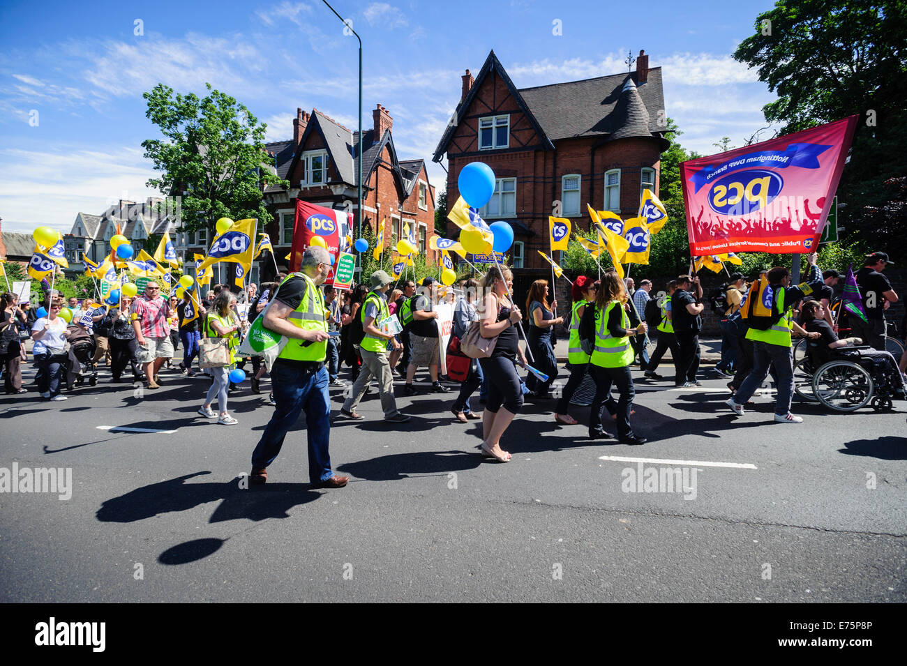 I servizi pubblici e commerciali Unione sciopero e rally a Nottingham REGNO UNITO, Foto Stock