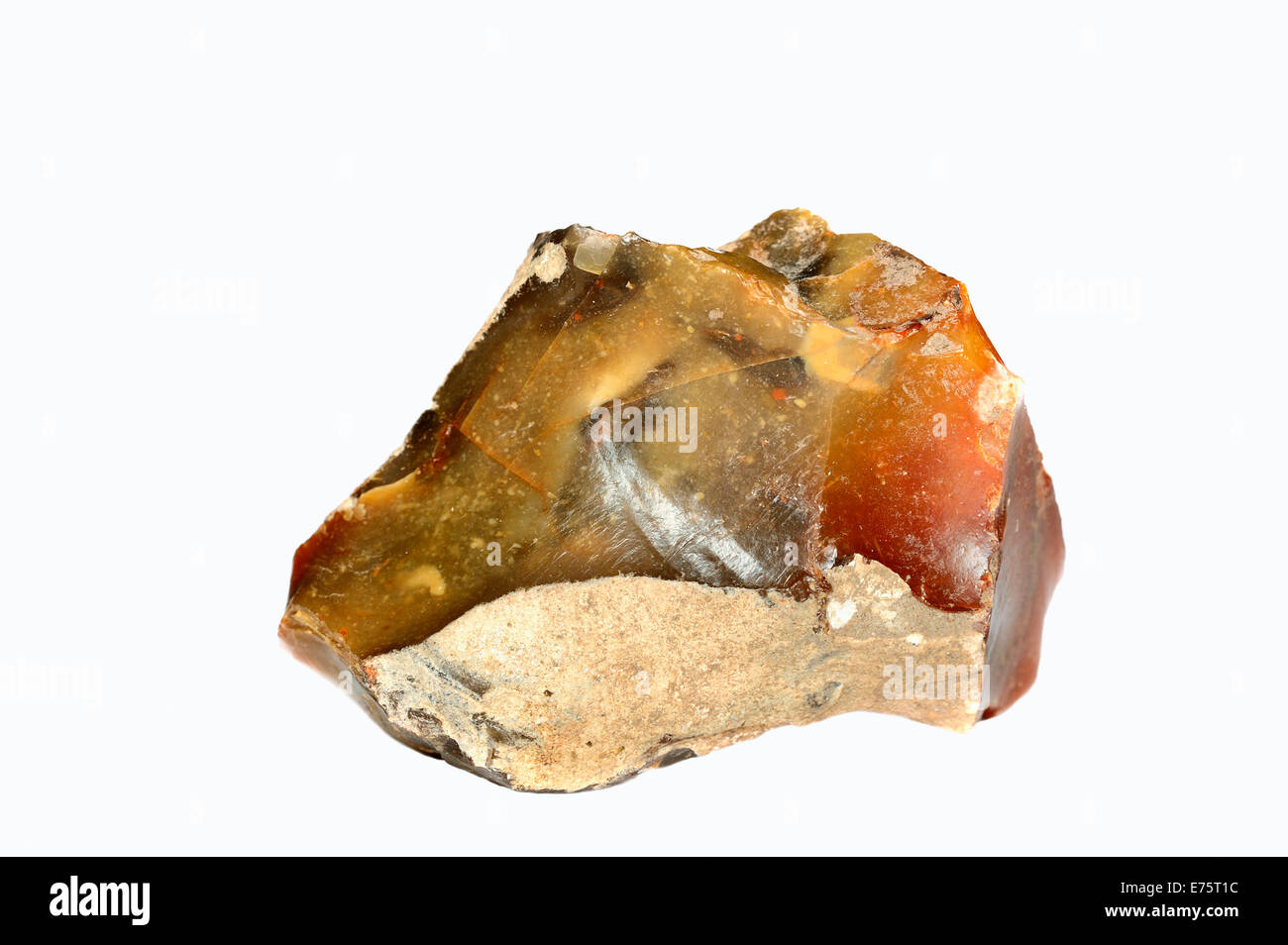 Rosa ruvida pietra focaia (Calcedonio) isolato Foto stock - Alamy