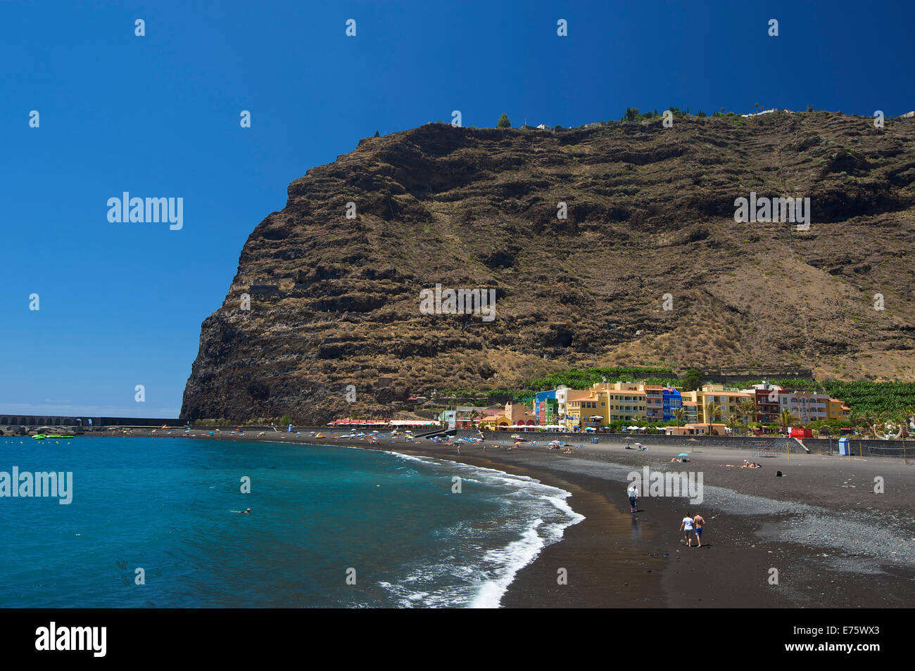 Spiaggia, Puerto de Tazacorte, La Palma Isole Canarie Spagna Foto Stock