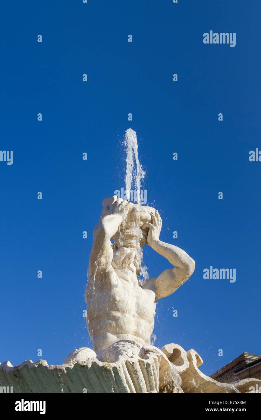 Fontana del Tritone in piazza Barberini, Roma, Italia Foto Stock