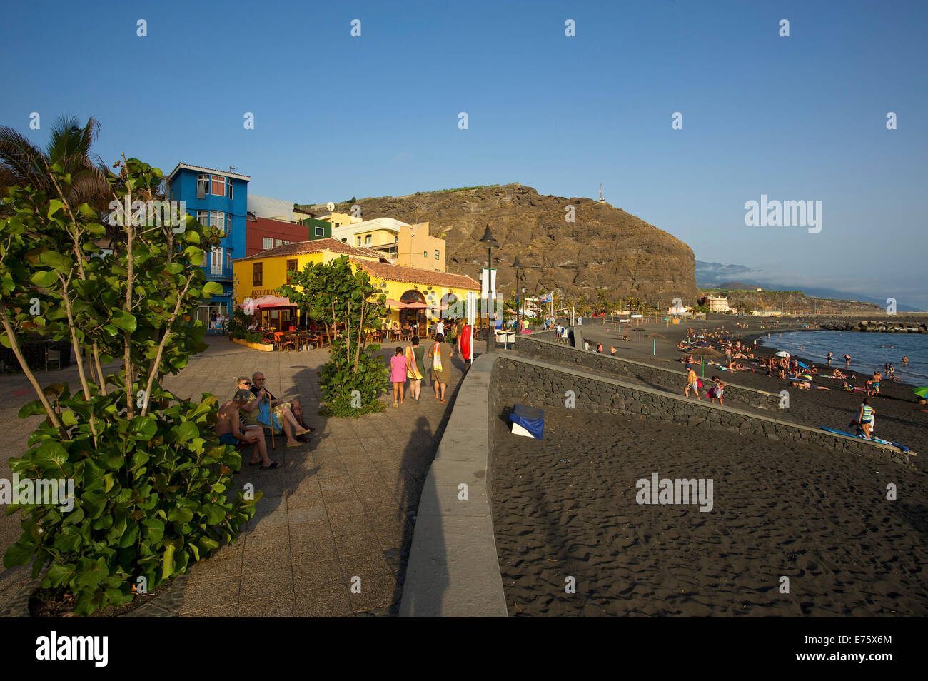 Spiaggia, Puerto de Tazacorte, La Palma Isole Canarie Spagna Foto Stock