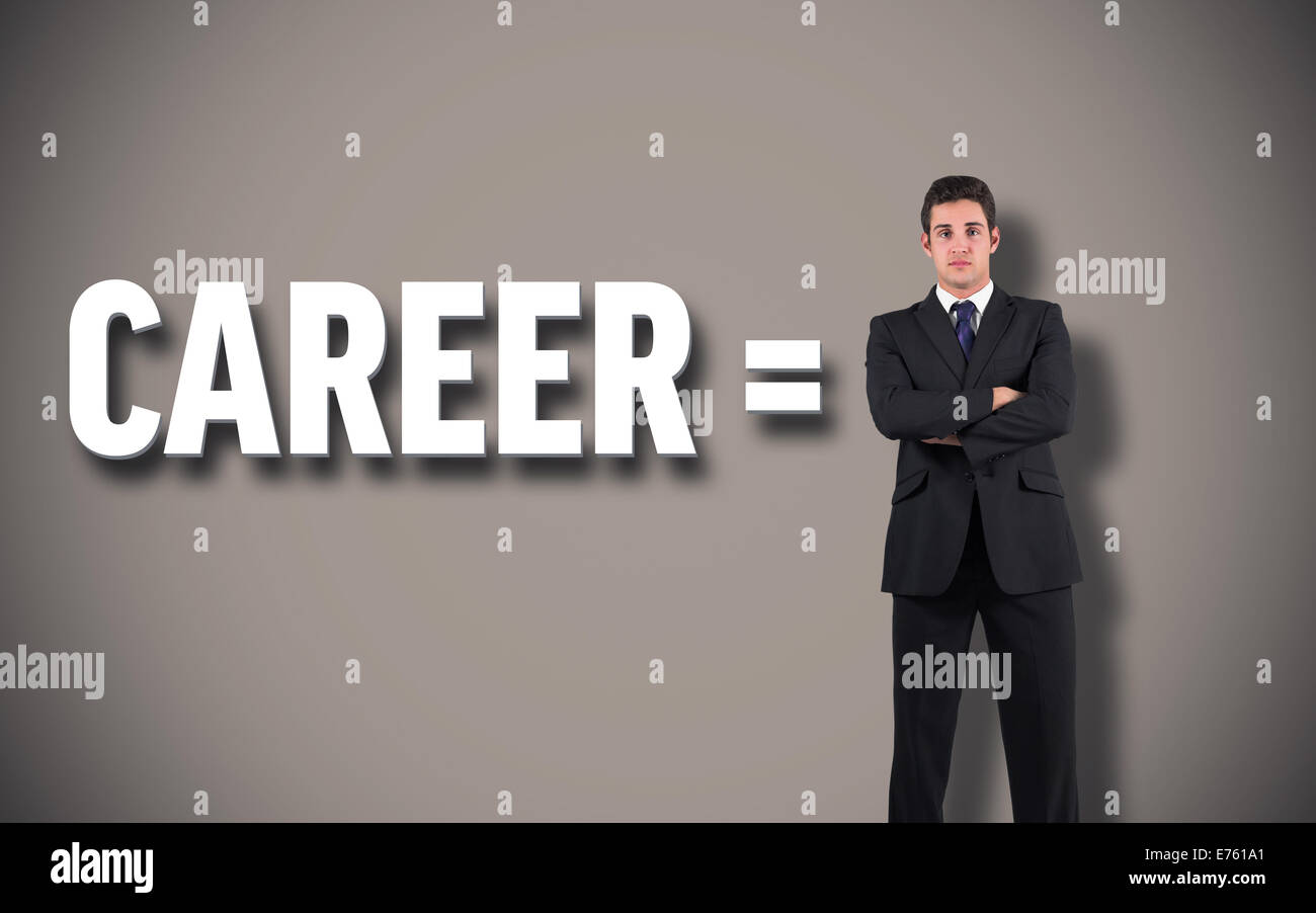 Immagine composita di imprenditore guardando la telecamera Foto Stock