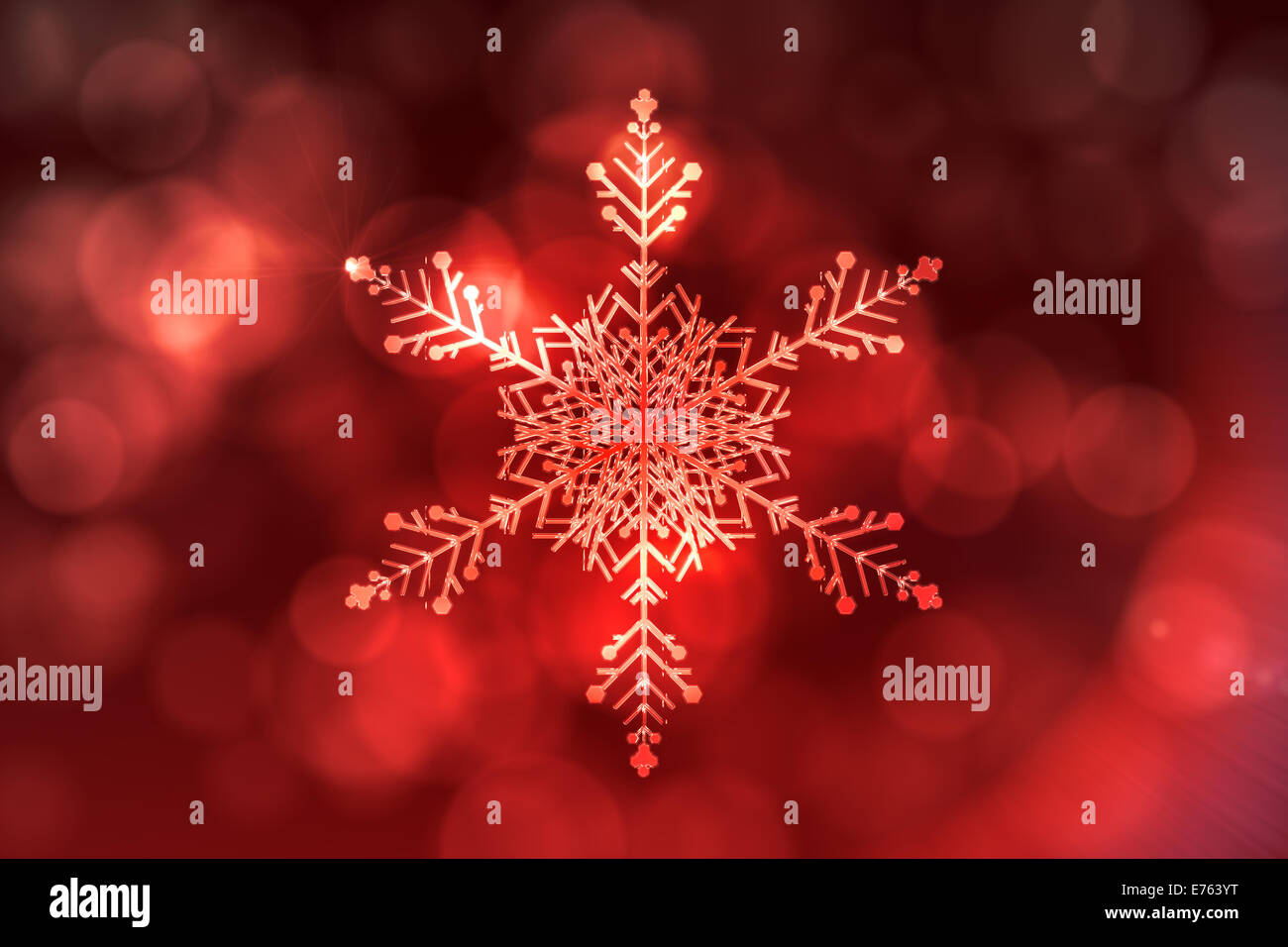 Red fiocco di neve pattern design Foto Stock